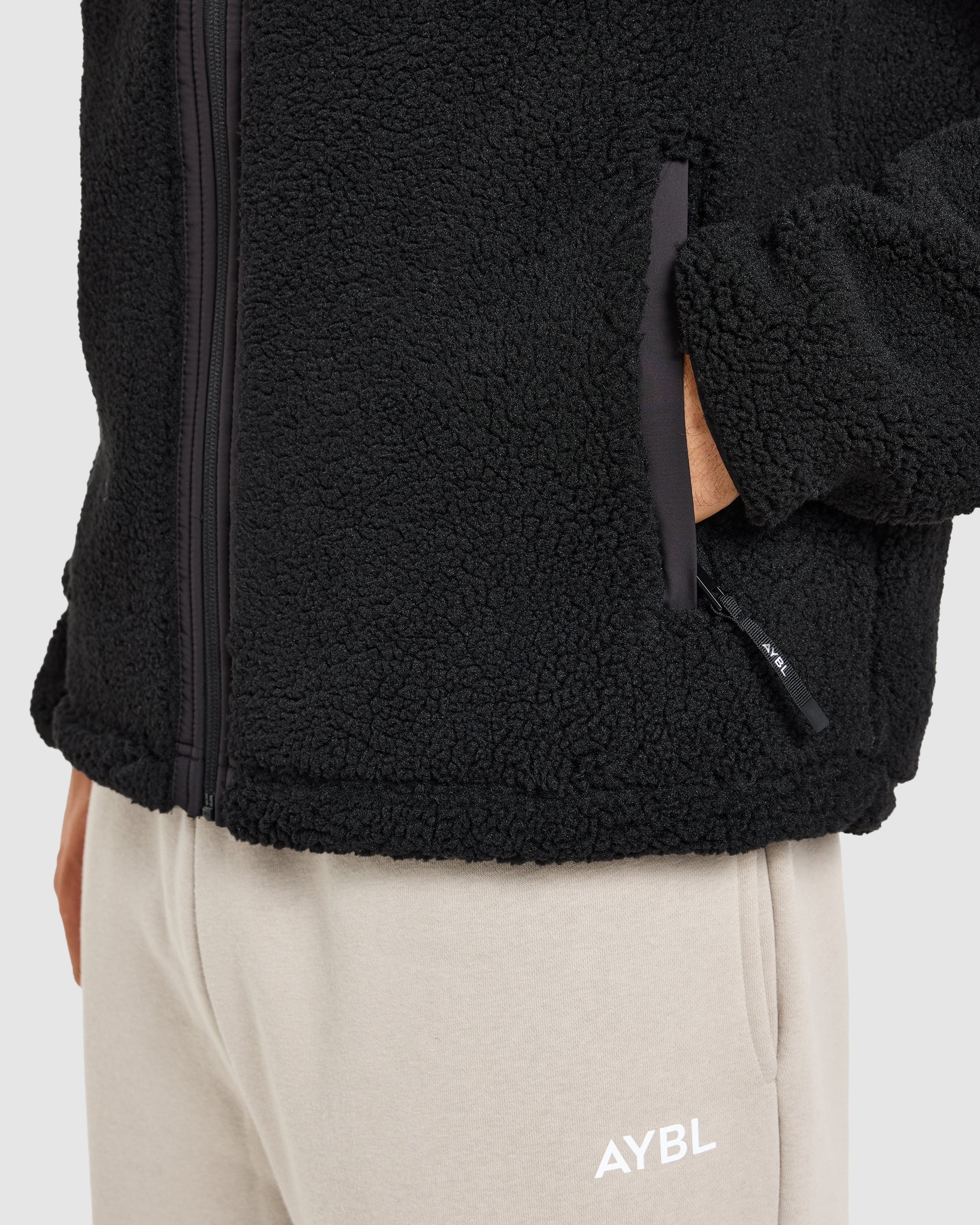 Classic Zip Up Fleece Jacket - Black