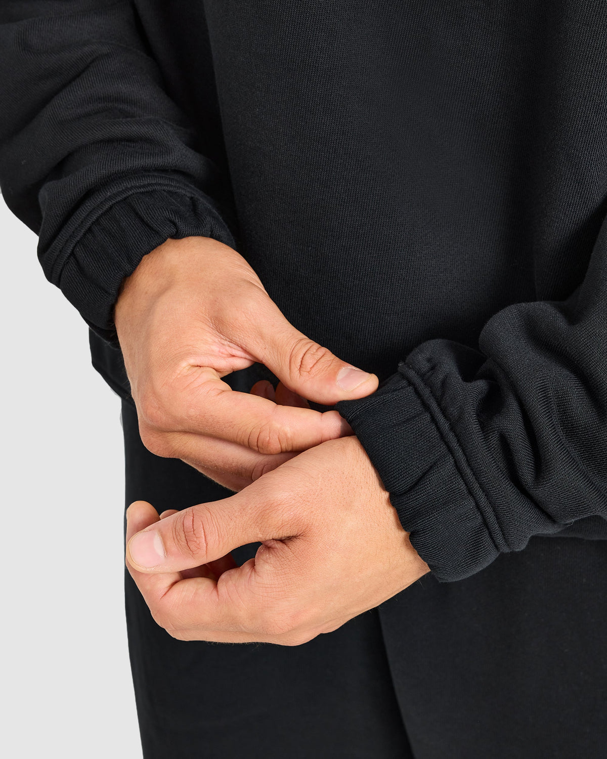 Effortless Oversized 1/4 Zip Pullover - Black