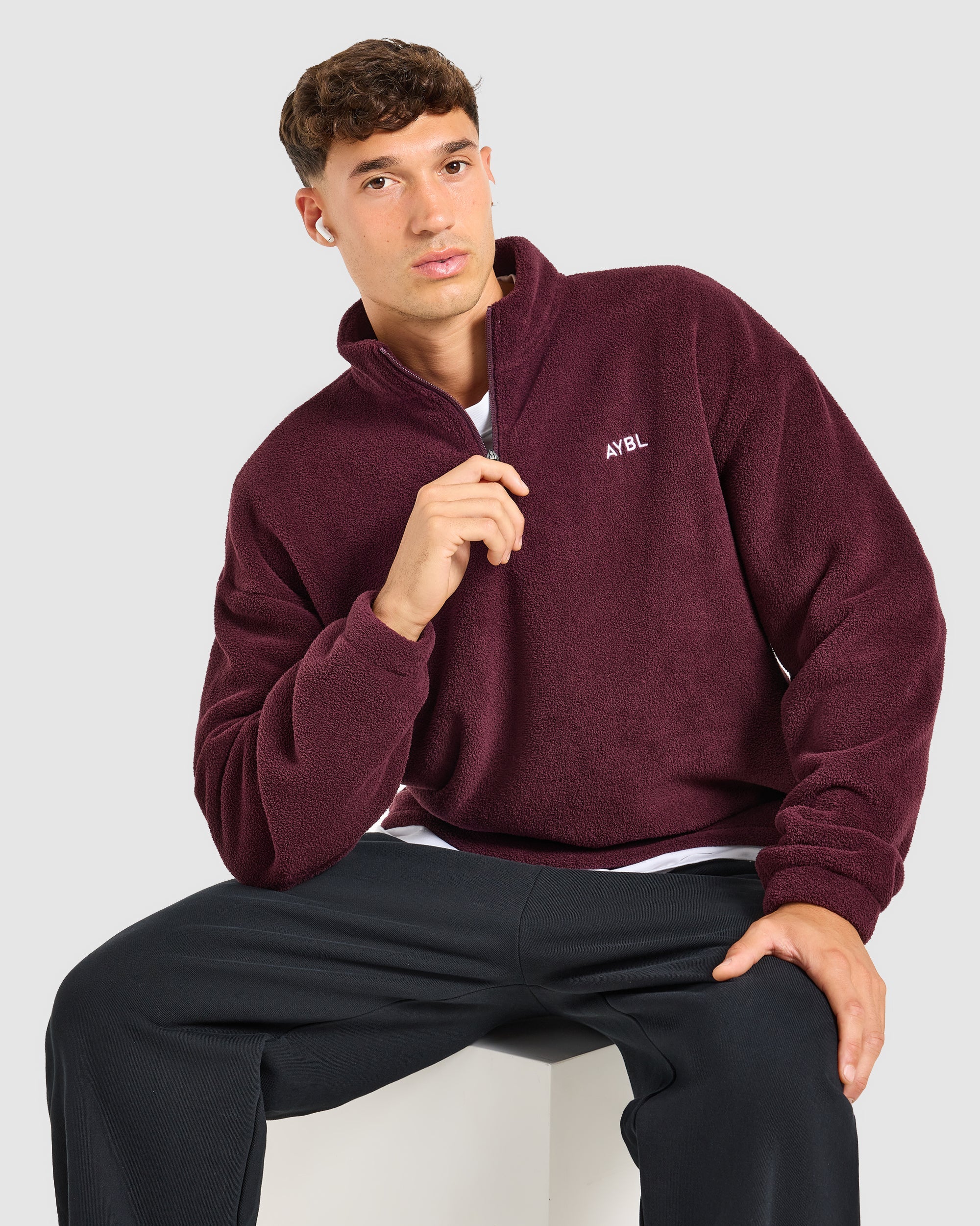 Essential 1/4 Zip Fleece - Dusty Plum