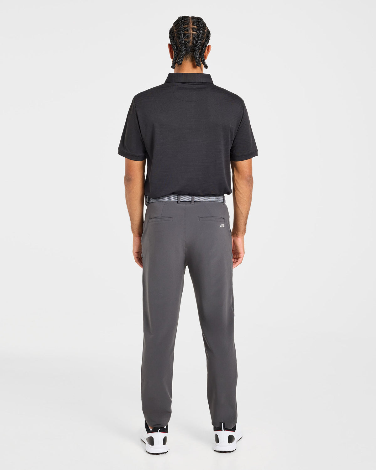 Precision Textured Stripe Polo - Black