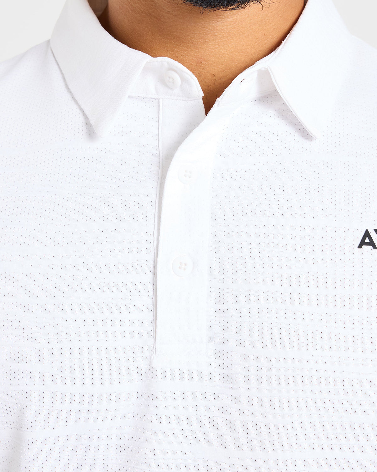 Precision Textured Stripe Polo - Off White