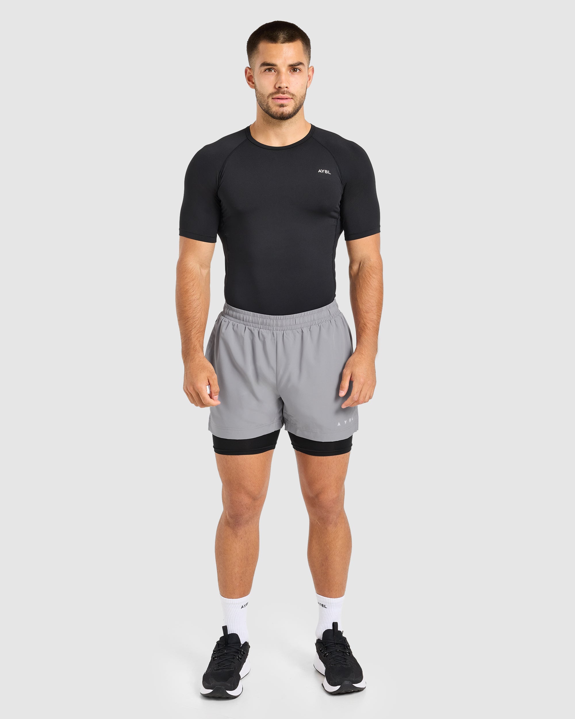 Core 2 in 1 Shorts - Grey/Black