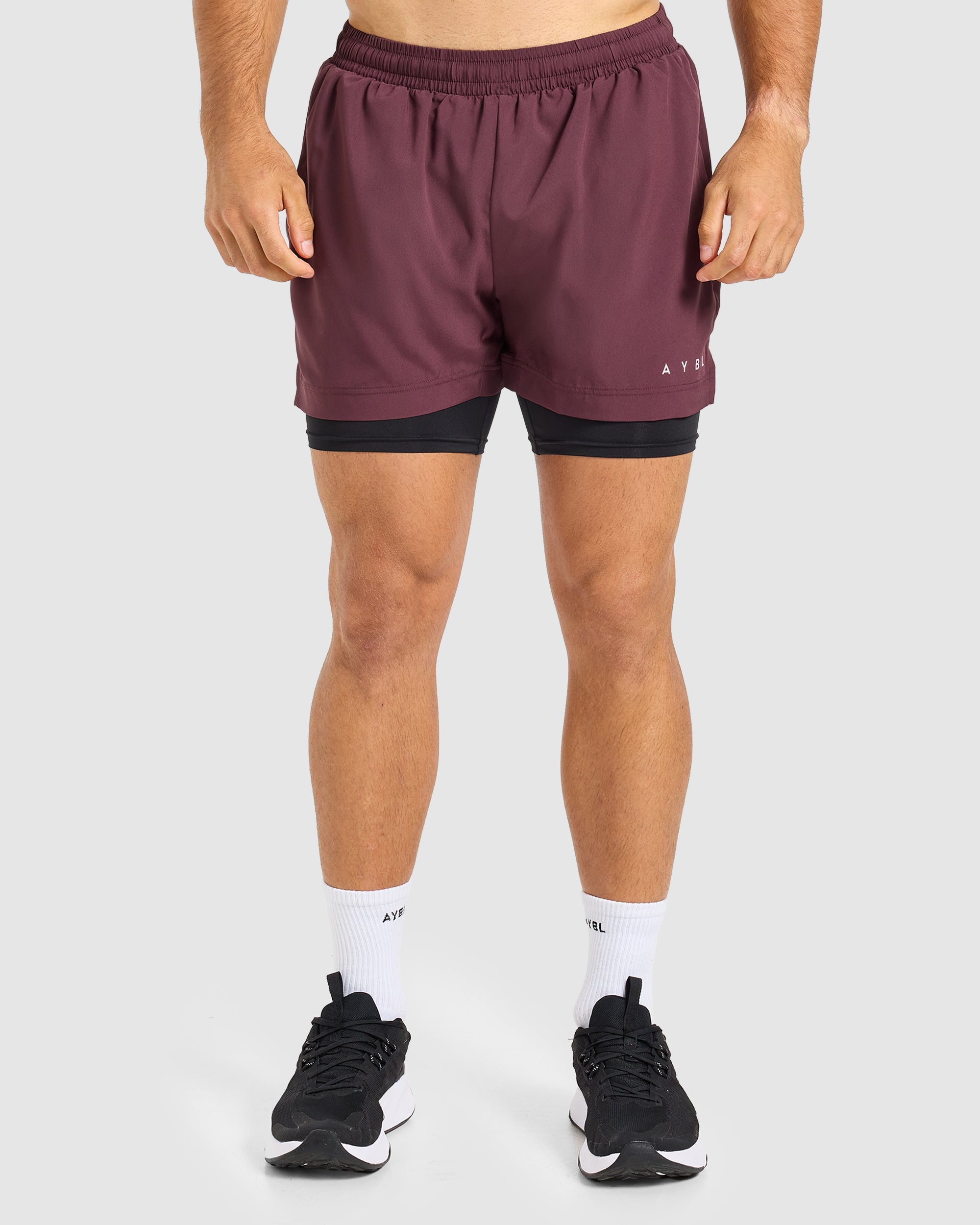 Core 2 in 1 Shorts - Dusty Plum/Black