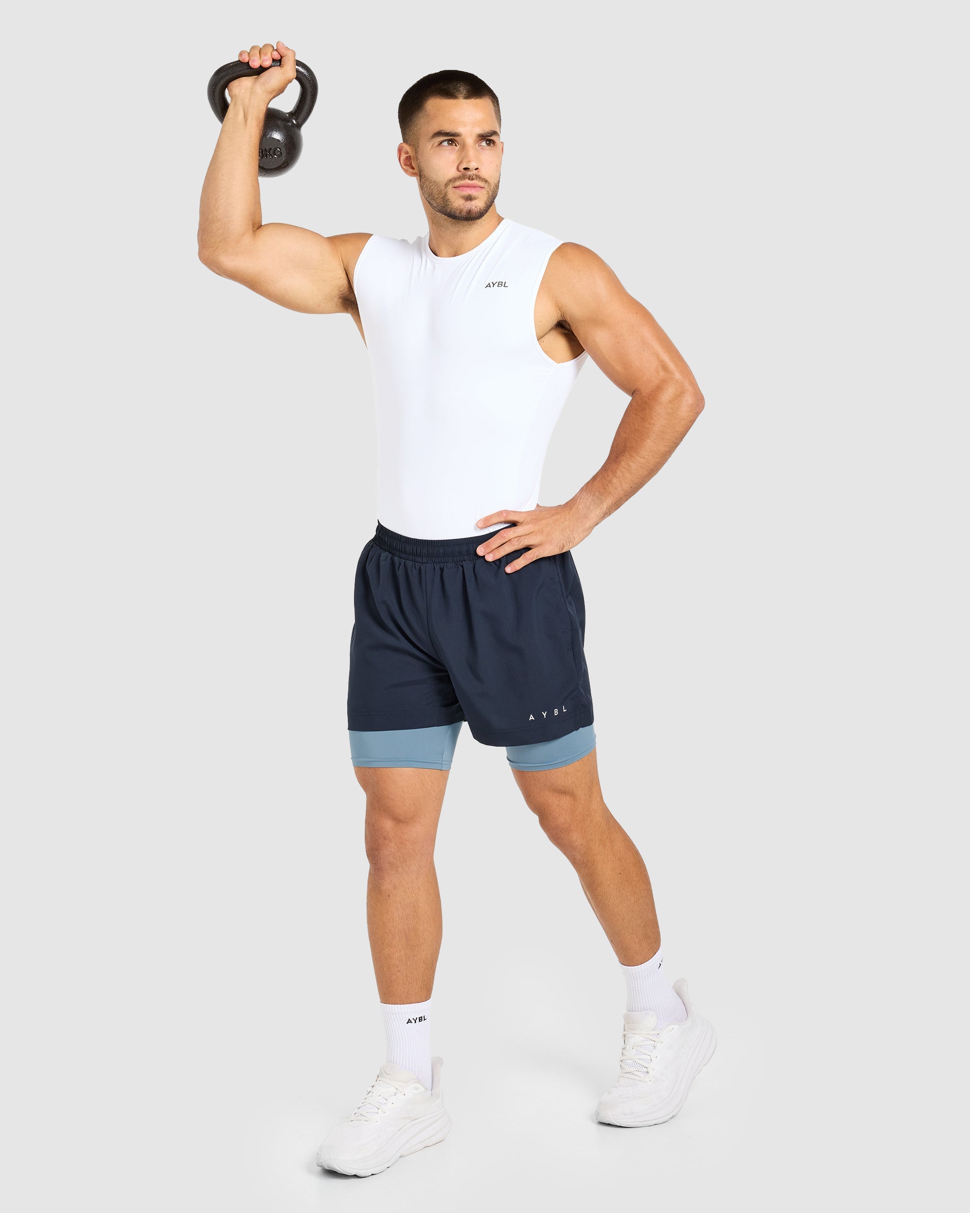 Core 2 in 1 Shorts - Navy/Ocean Mist