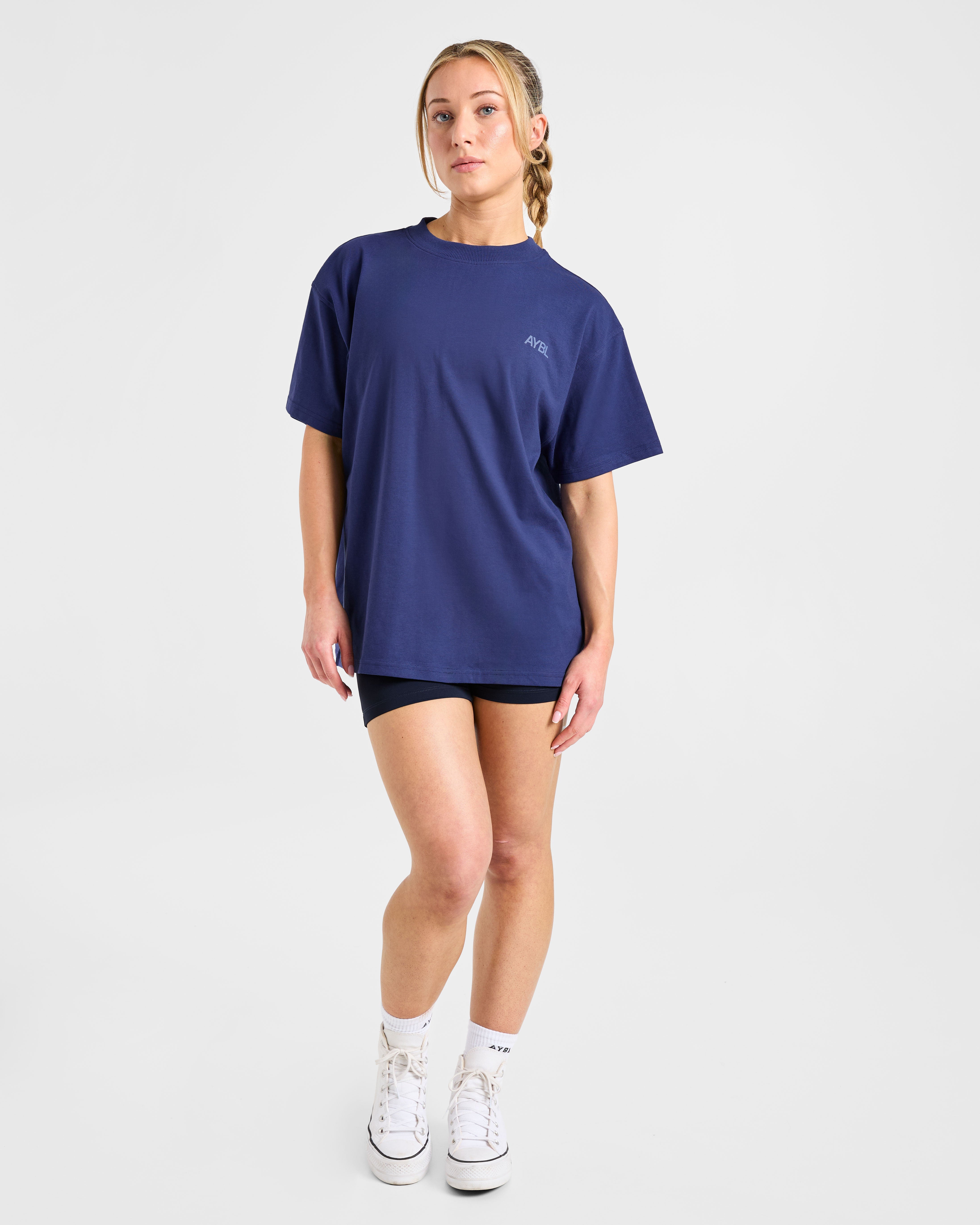 Sport Society Oversized T Shirt - Muted Navy