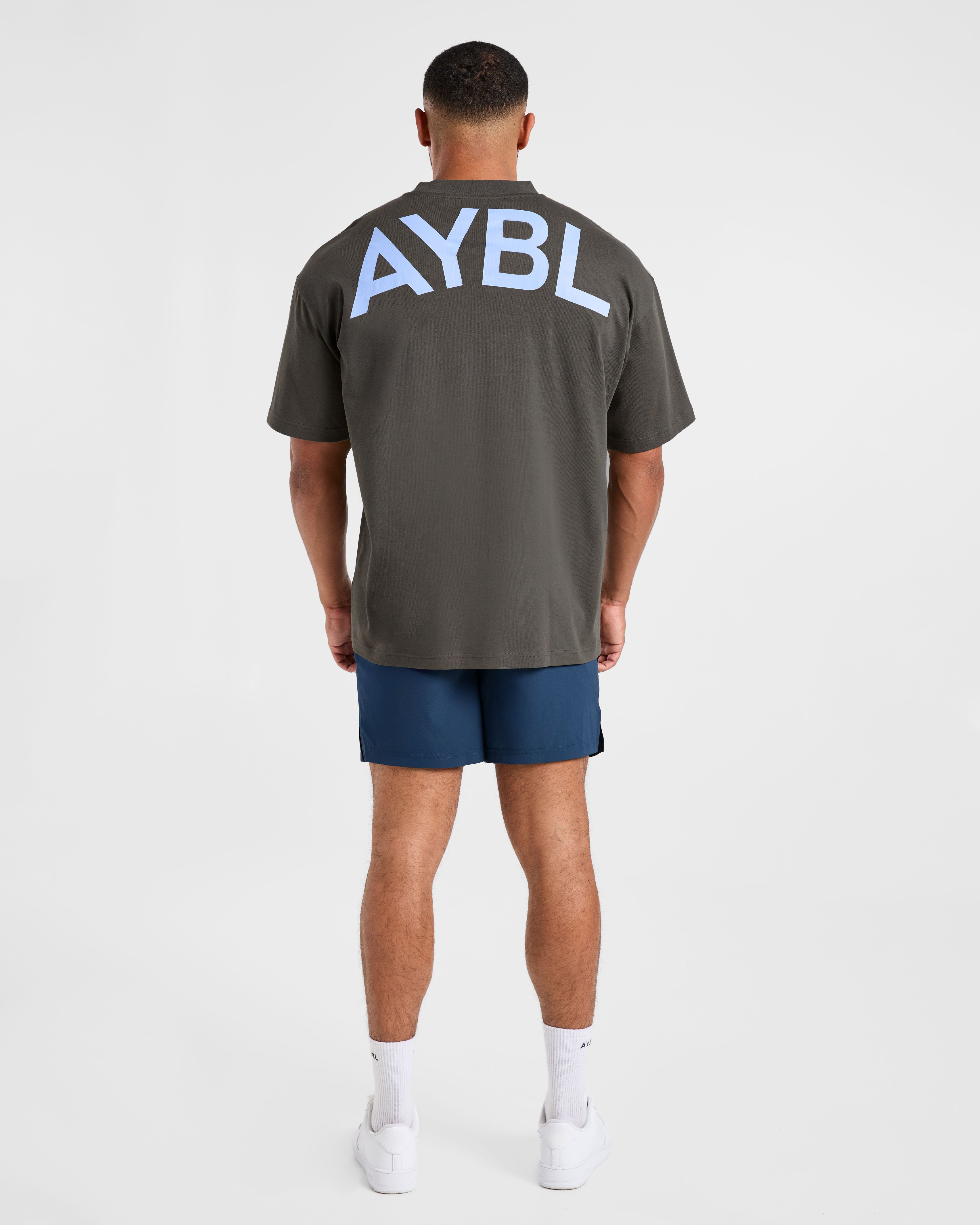 Essential Oversized T Shirt - Charcoal/Cornflower Blue