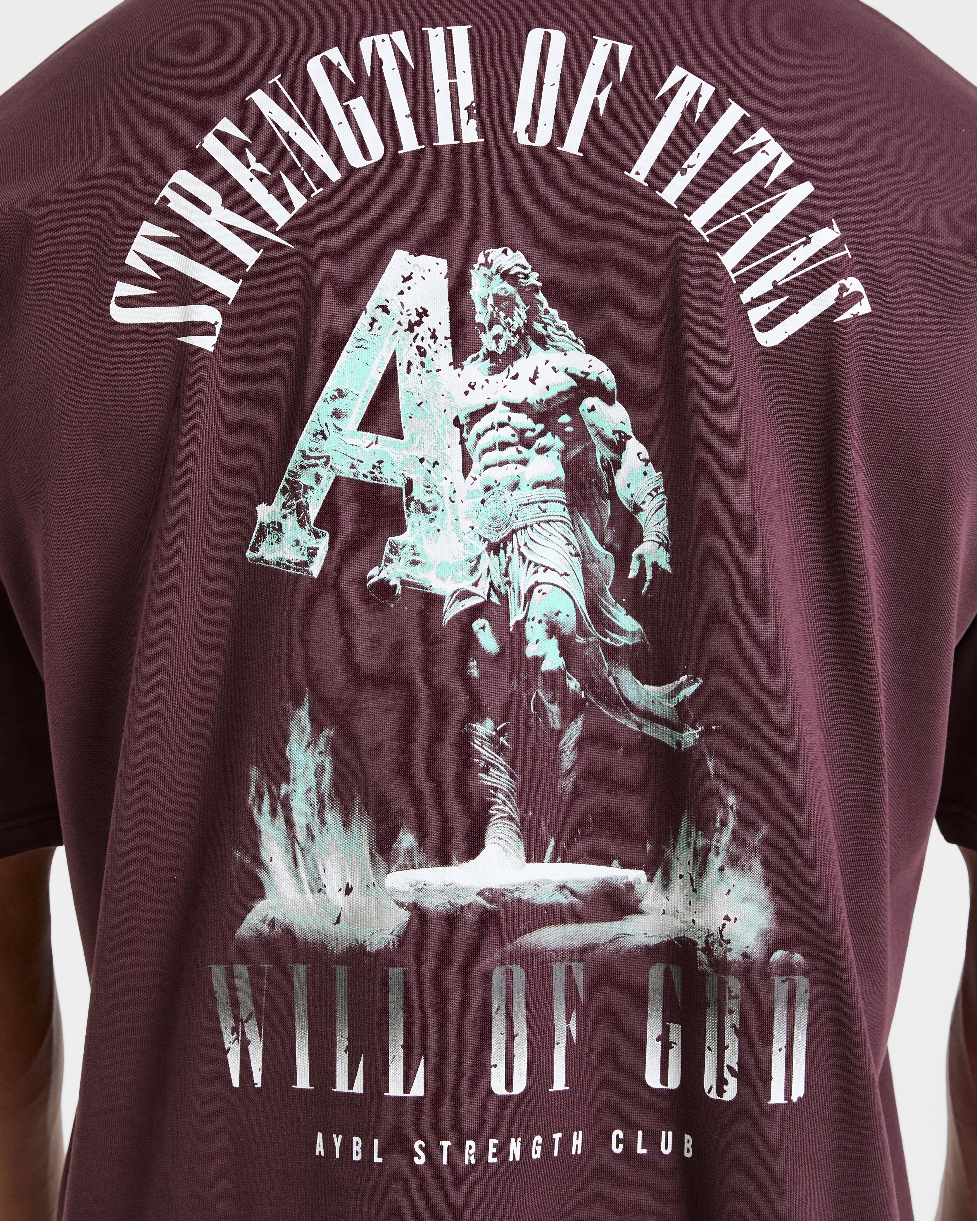 Strength Of Titans Oversized T Shirt - Smoke Berry