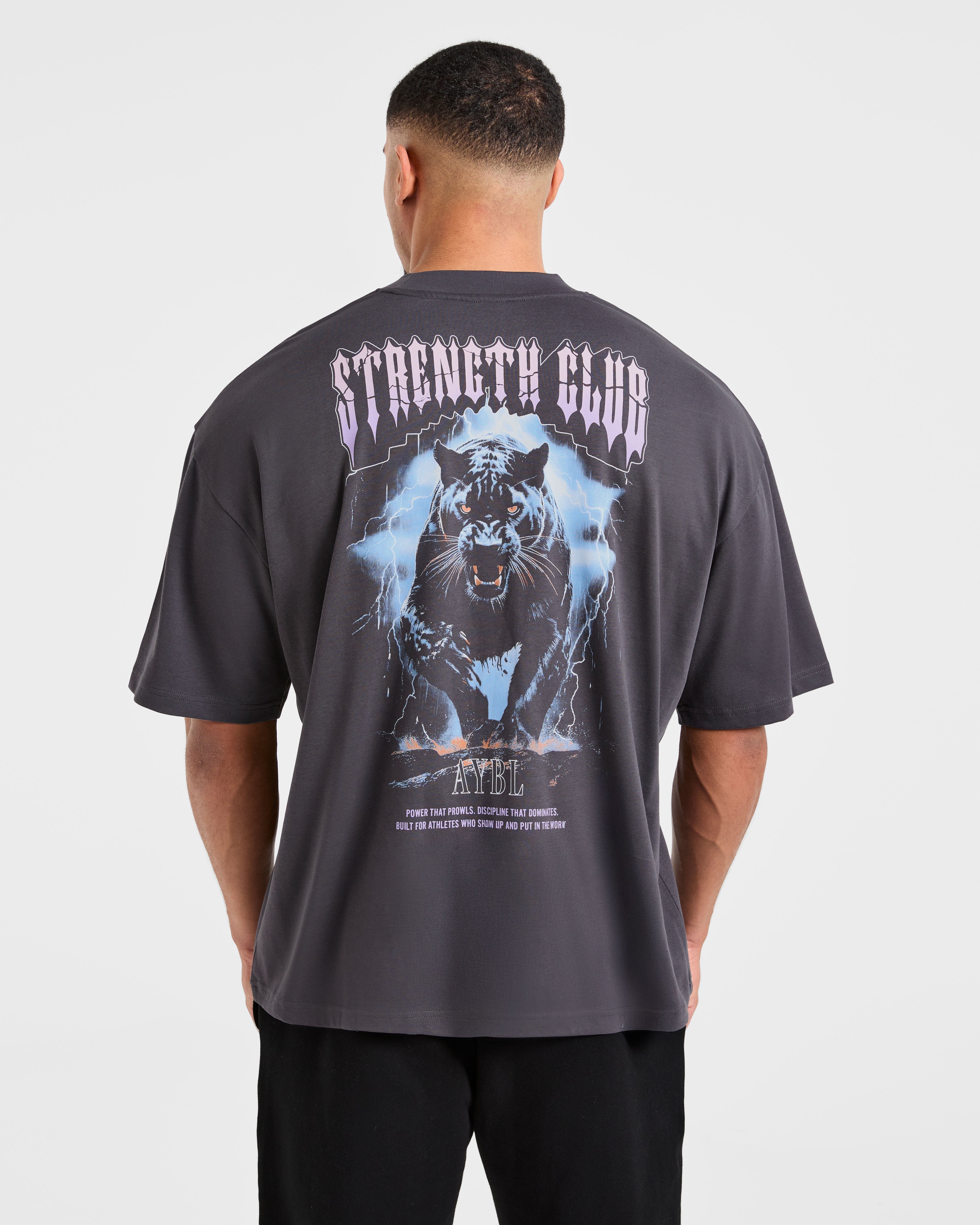 Hunt Your Goals Oversized T Shirt - Deep Charcoal