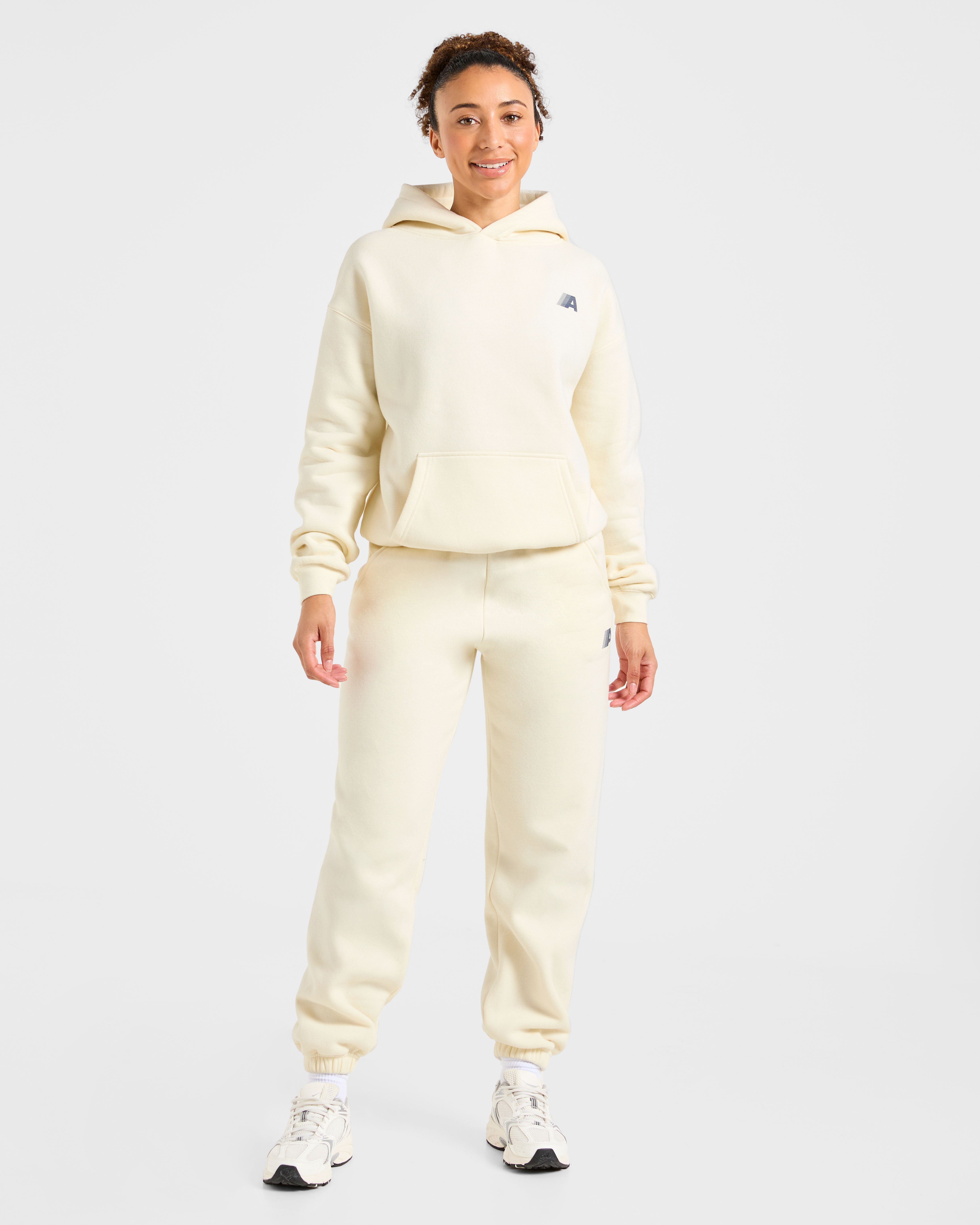 Retro Athletics Oversized Joggers - Butter Yellow/Navy