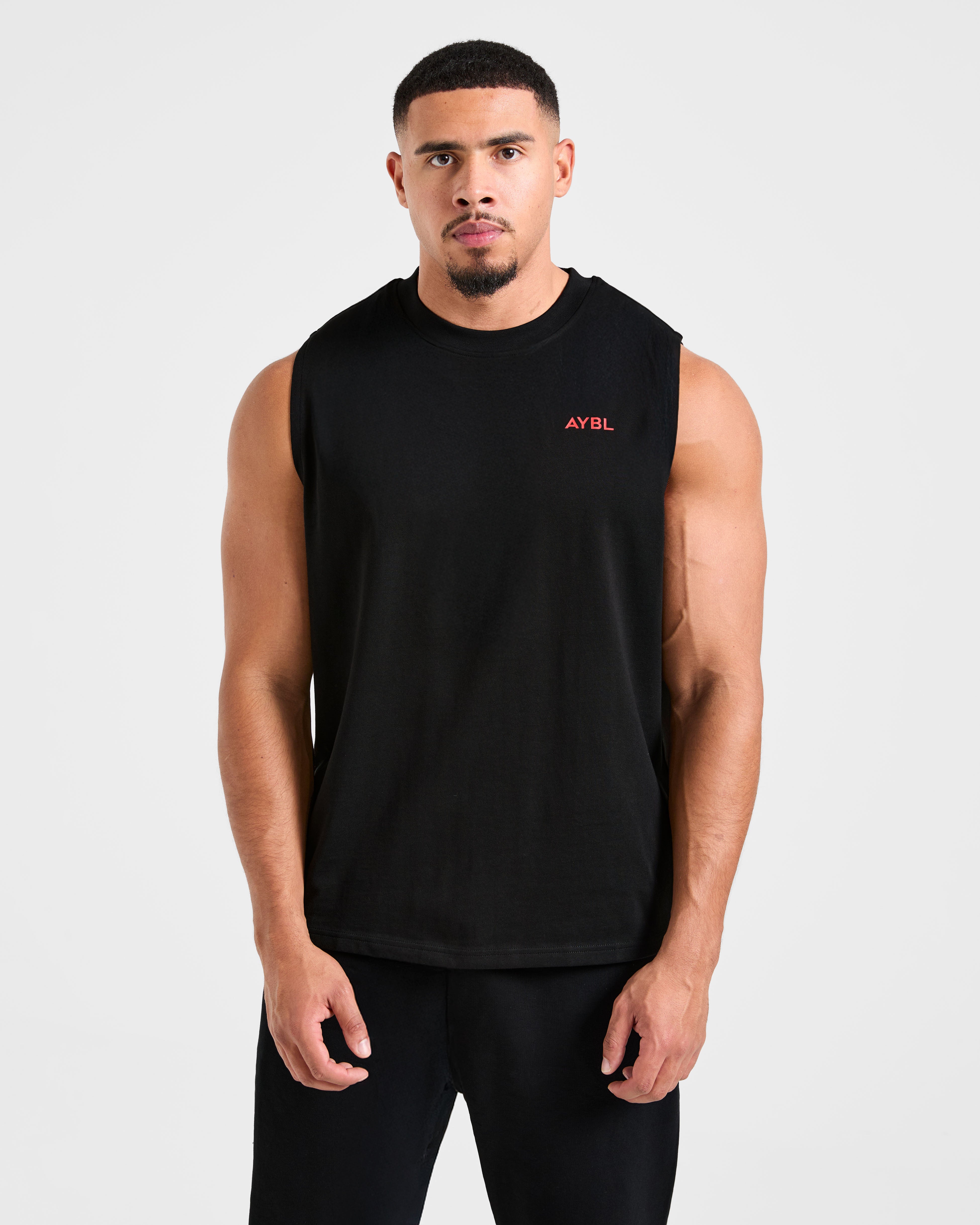 Essential Oversized Graphic Tank - Black/Red
