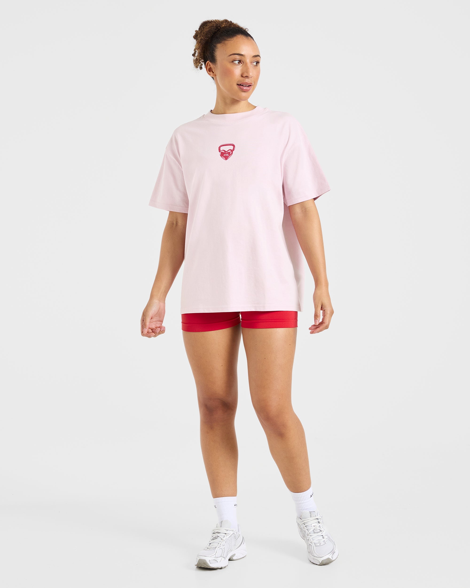 AYBL Lift Love Oversized T Shirt - Iced Pink