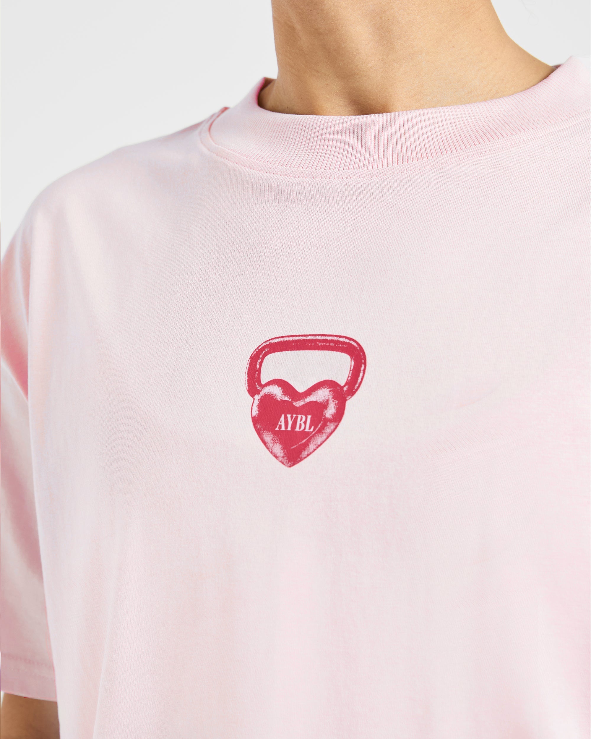AYBL Lift Love Oversized T Shirt - Iced Pink