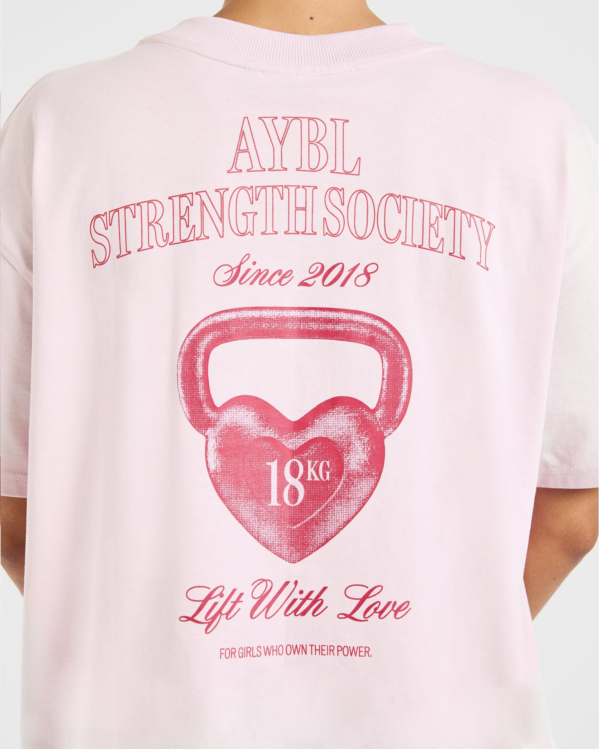 AYBL Lift Love Oversized T Shirt - Iced Pink