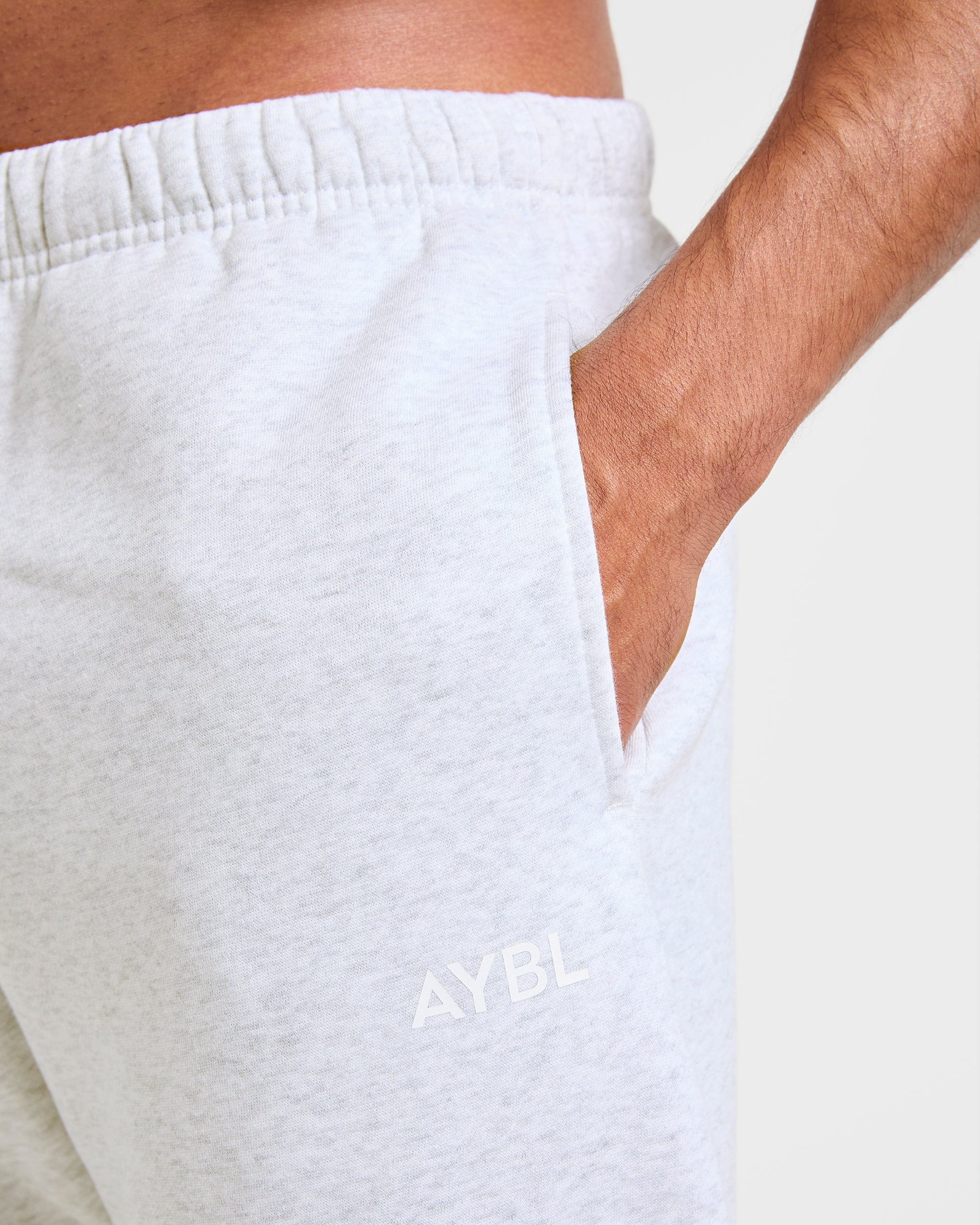 Essential Oversized Straight Leg Joggers - Grey Marl