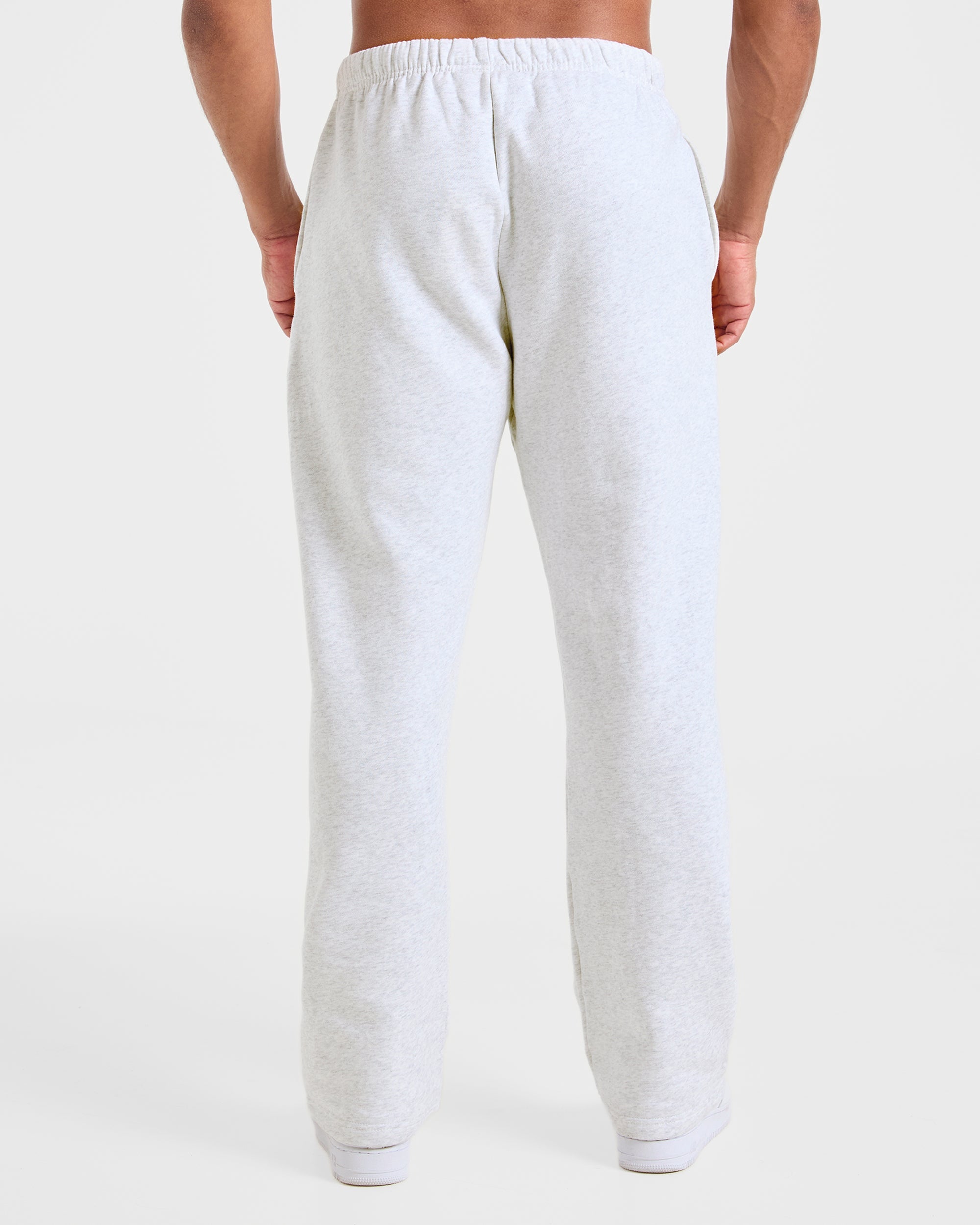 Essential Oversized Straight Leg Joggers - Grey Marl