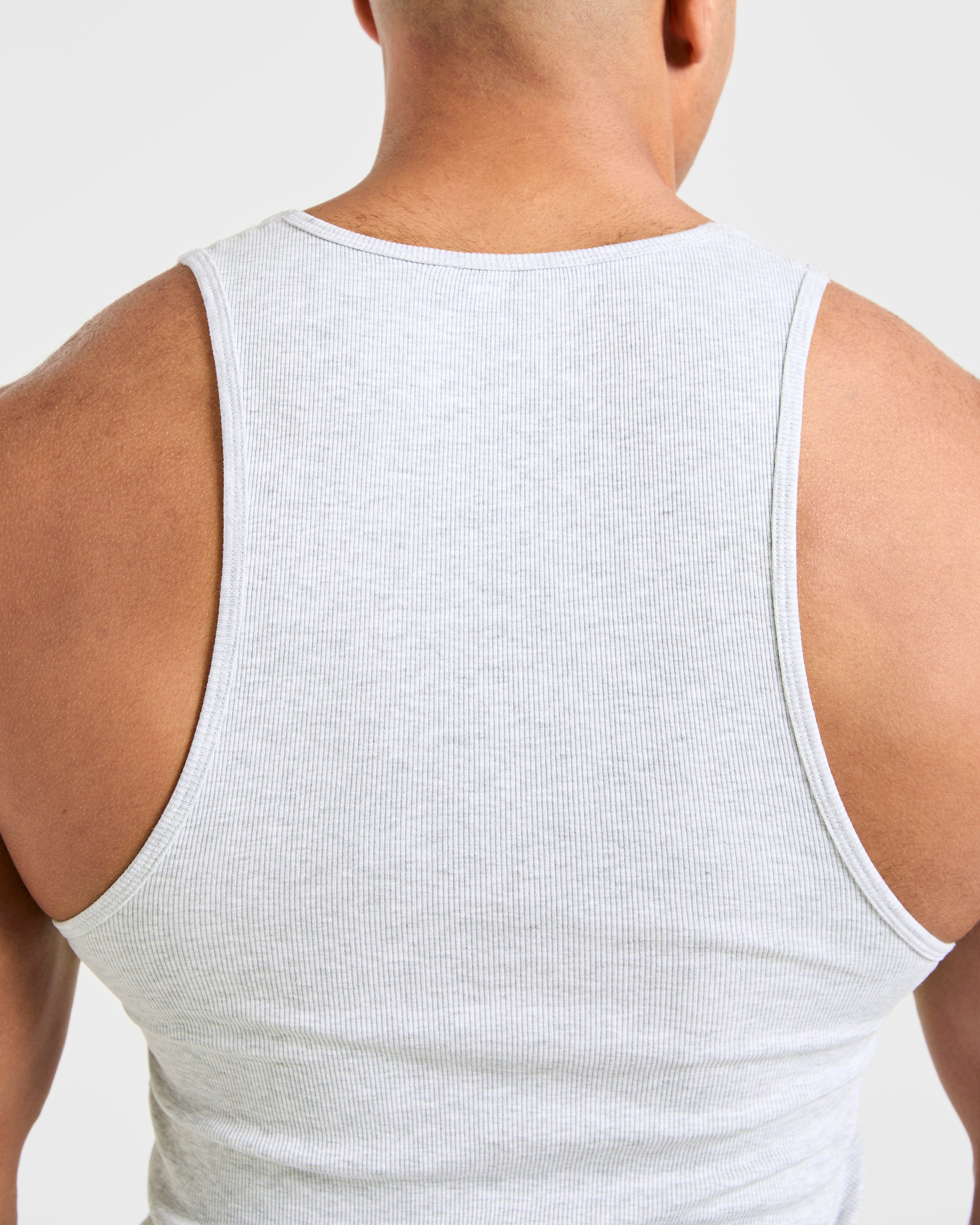 Muscle Ribbed Tank - Light Grey Marl