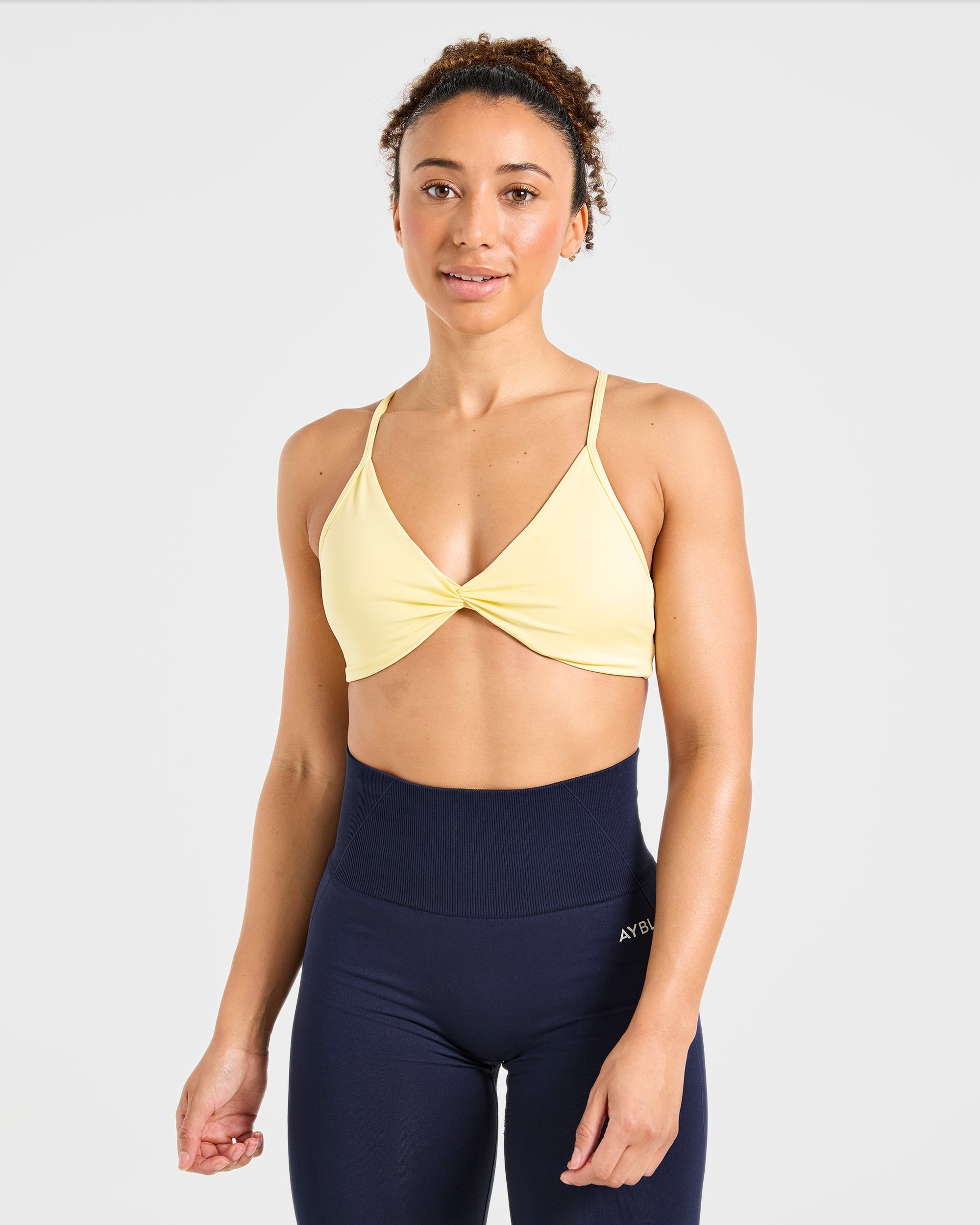 Essential Twist Crossback Sports Bra - Yellow