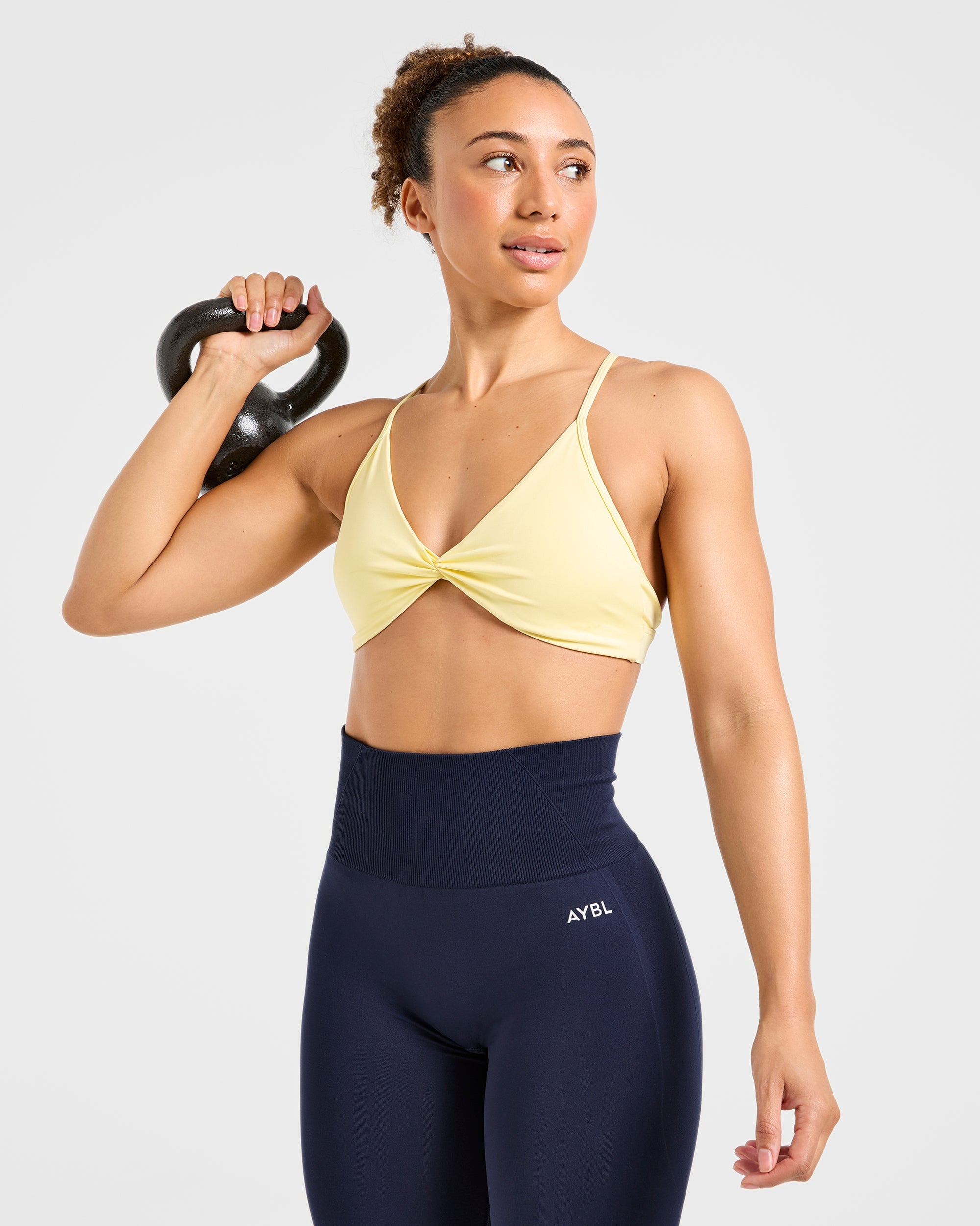 Essential Twist Crossback Sports Bra - Yellow