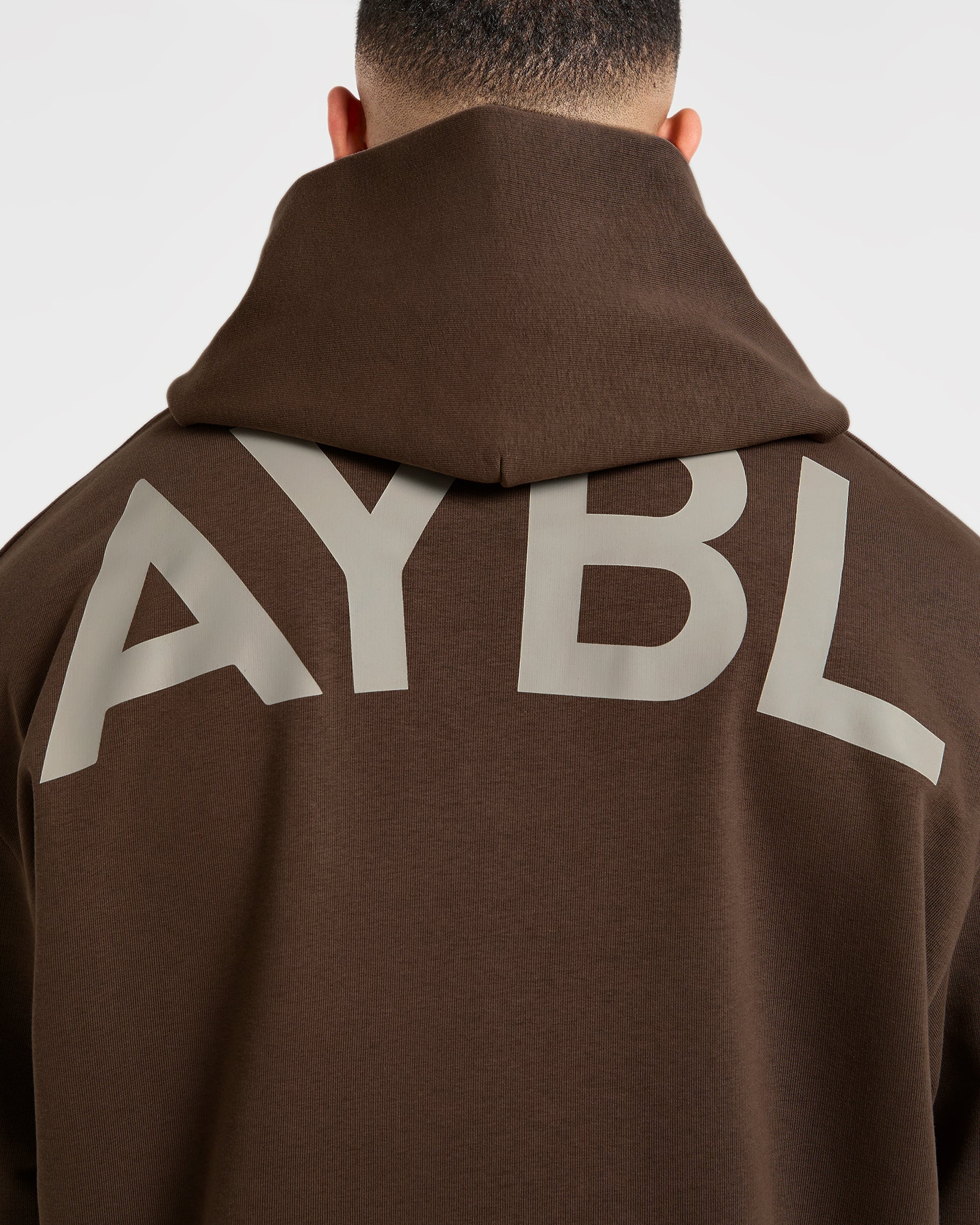 Essential Oversized Graphic Hoodie - Brown