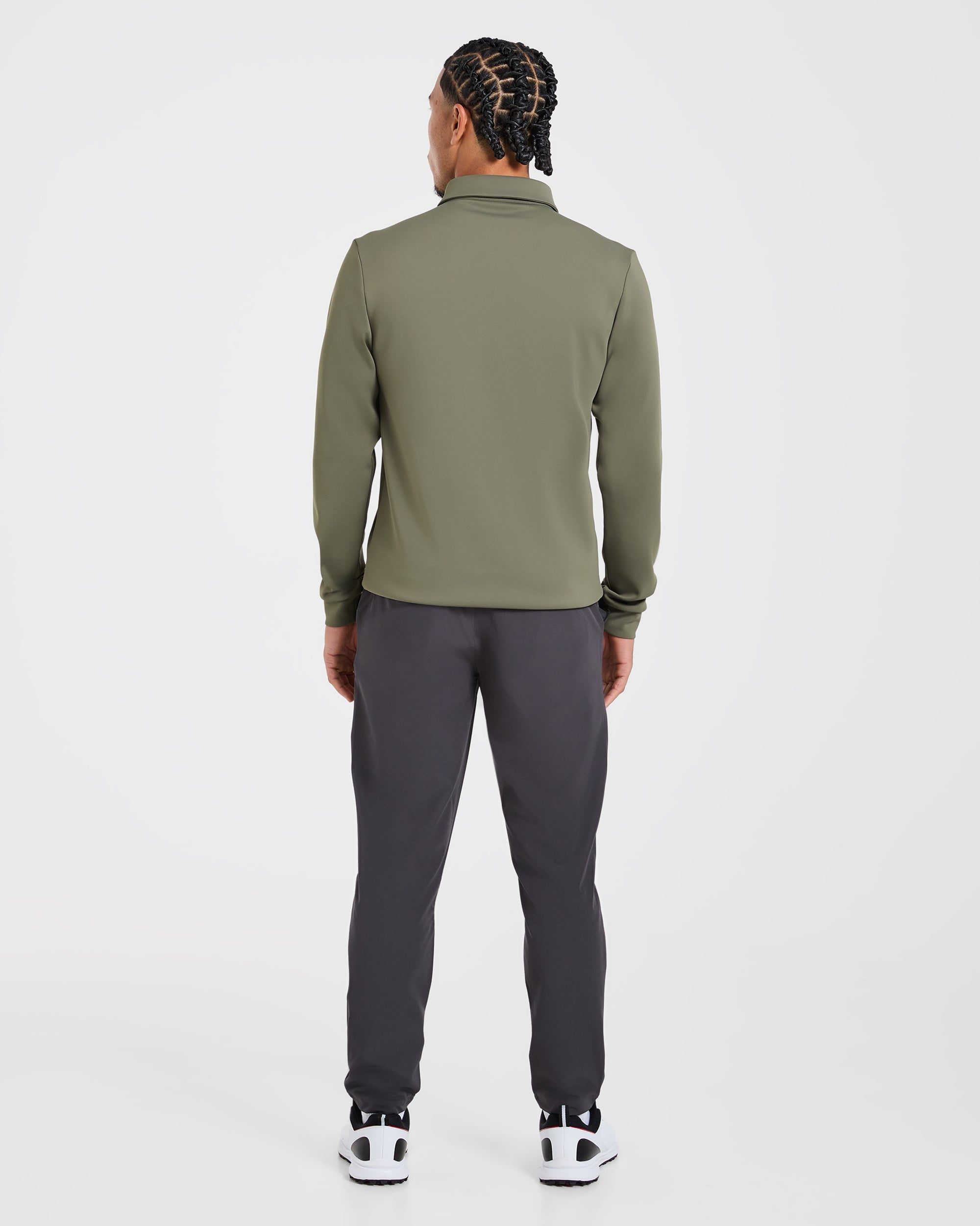 Precision Longsleeve Collared Pullover - Deep Sage