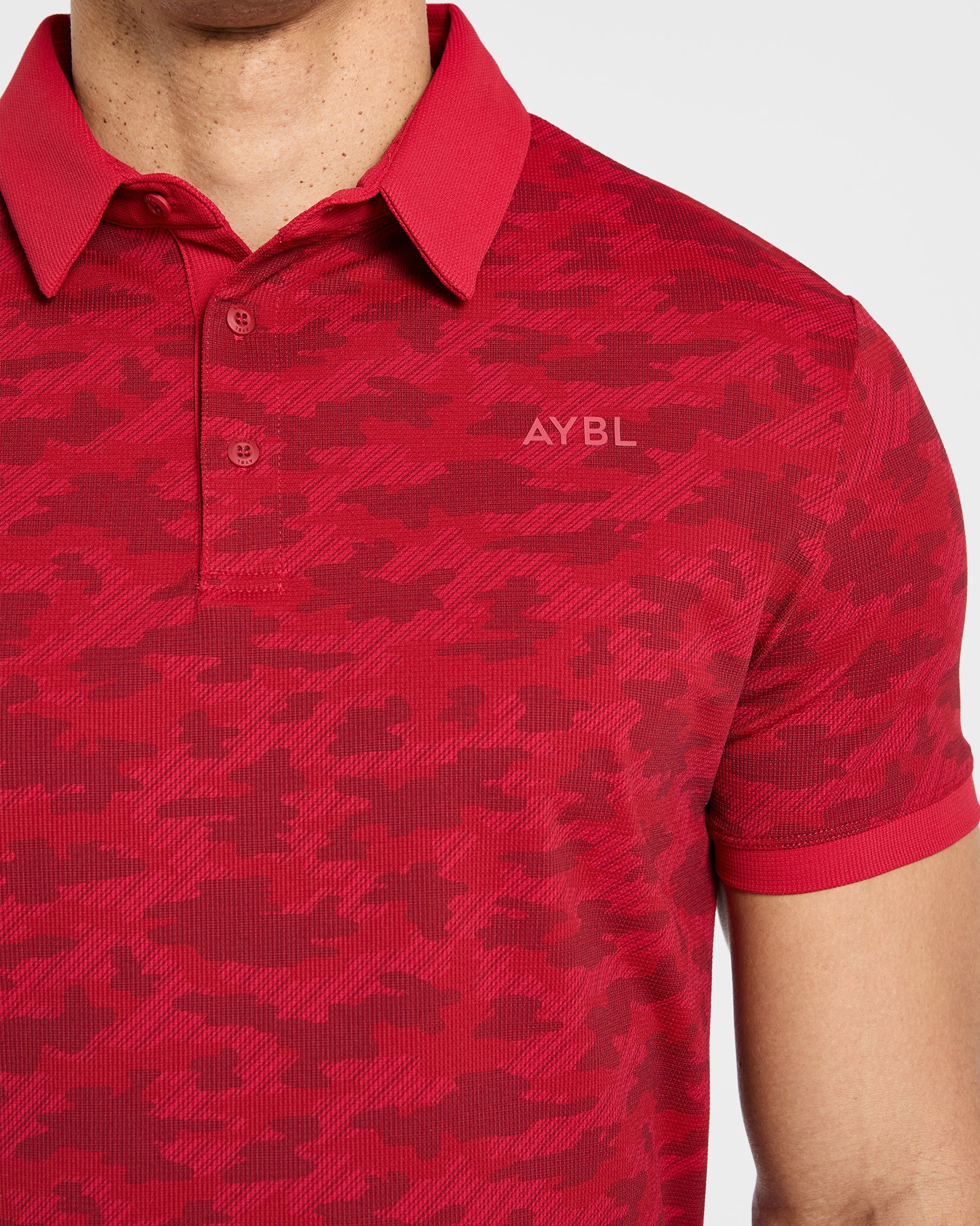 Precision Camo Polo - Muted Red