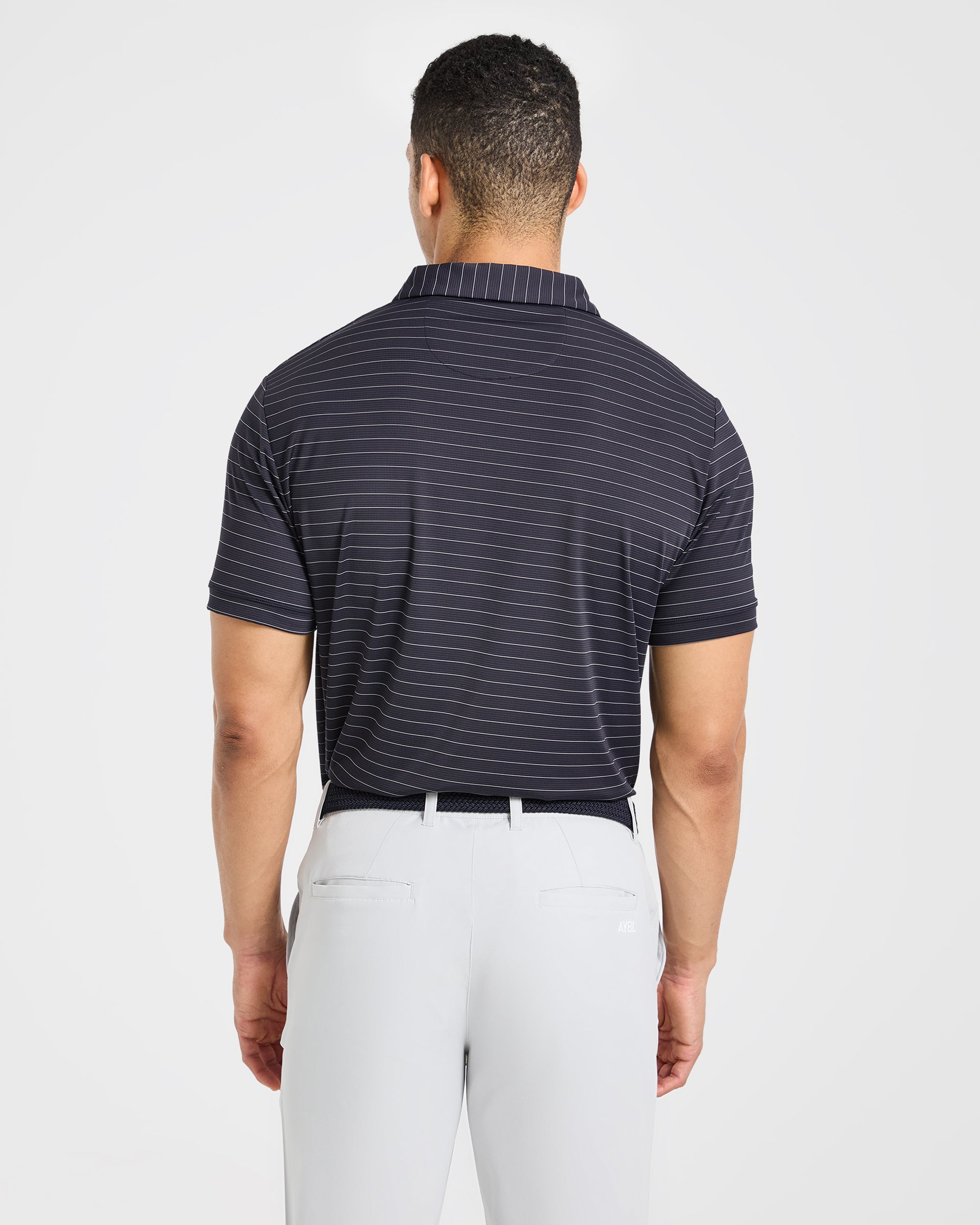Classic Stripe Polo - Navy