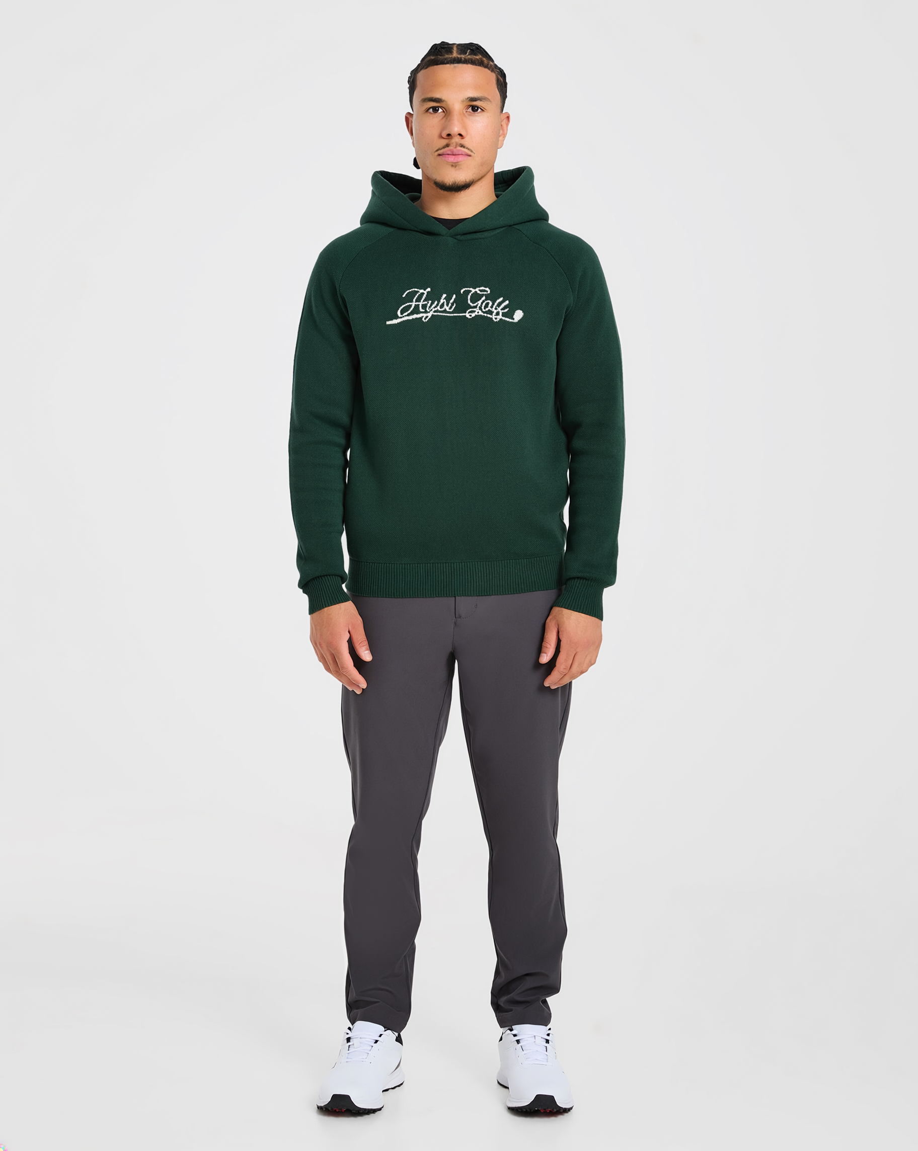 Golf Club Knitted Hoodie - Pine Green