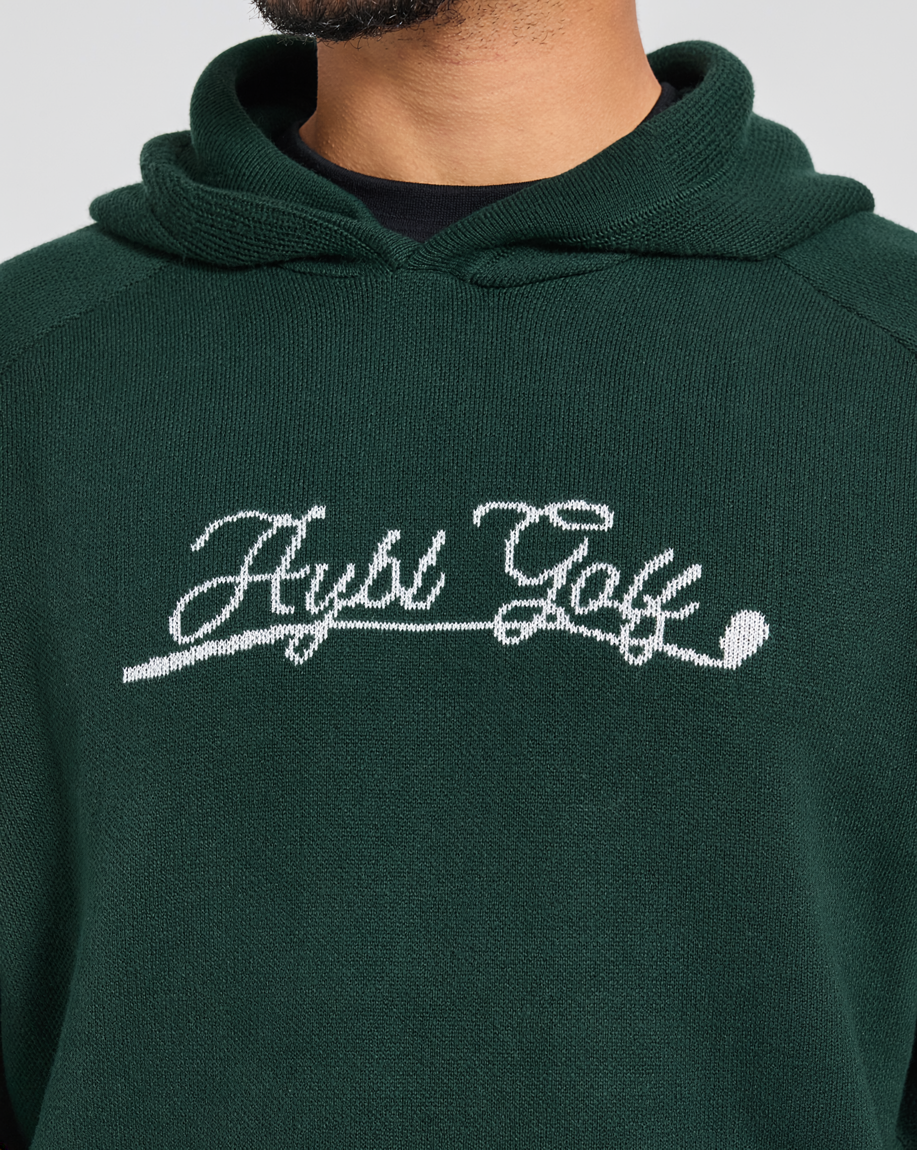 Golf Club Knitted Hoodie - Pine Green