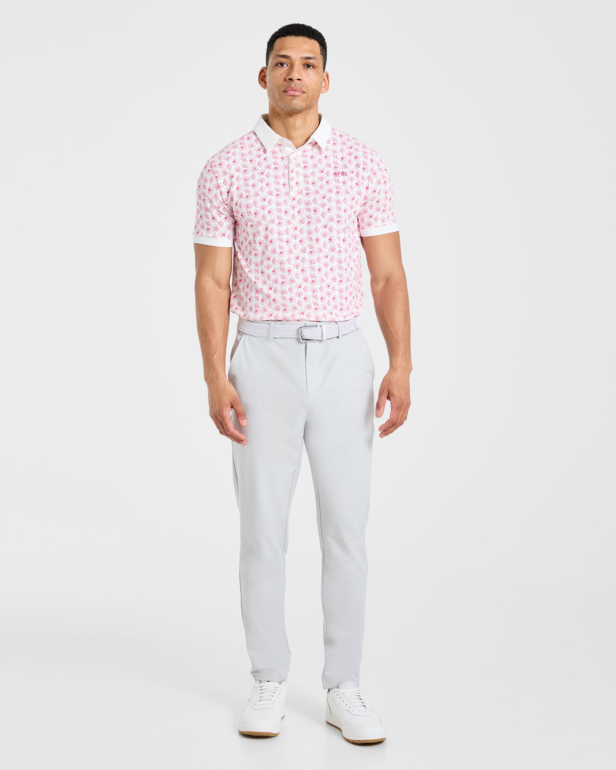 Precision Azalea Polo - White/Azalea Pink