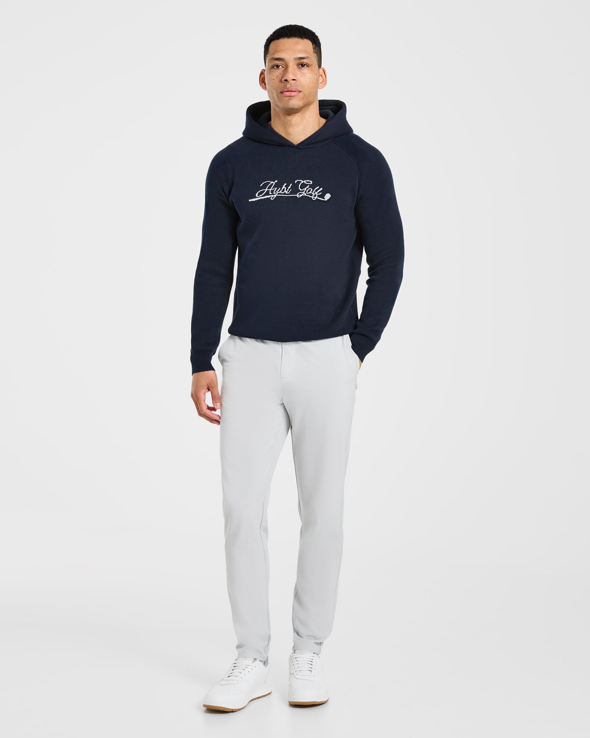 Golf Club Knitted Hoodie - Navy