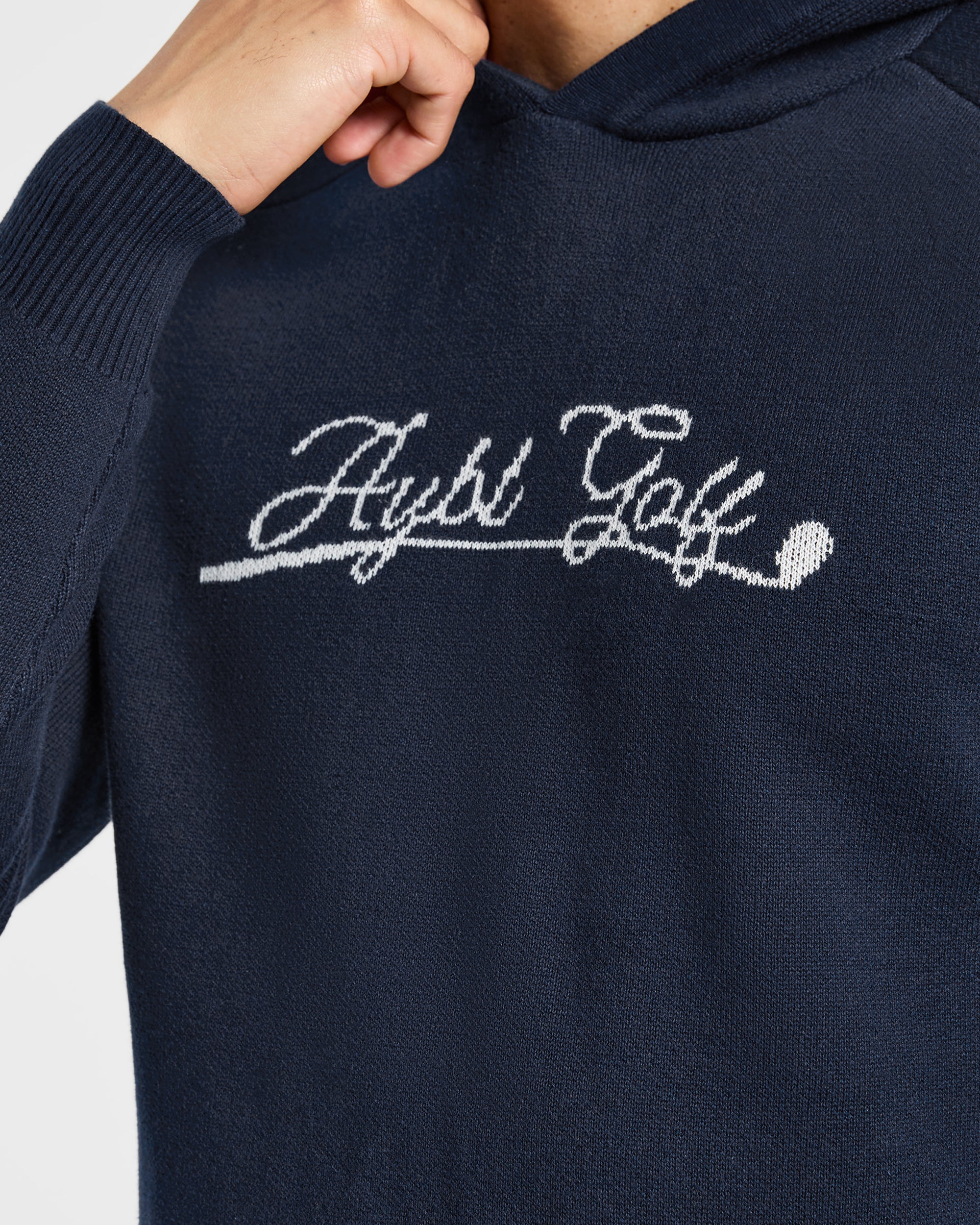 Golf Club Knitted Hoodie - Navy