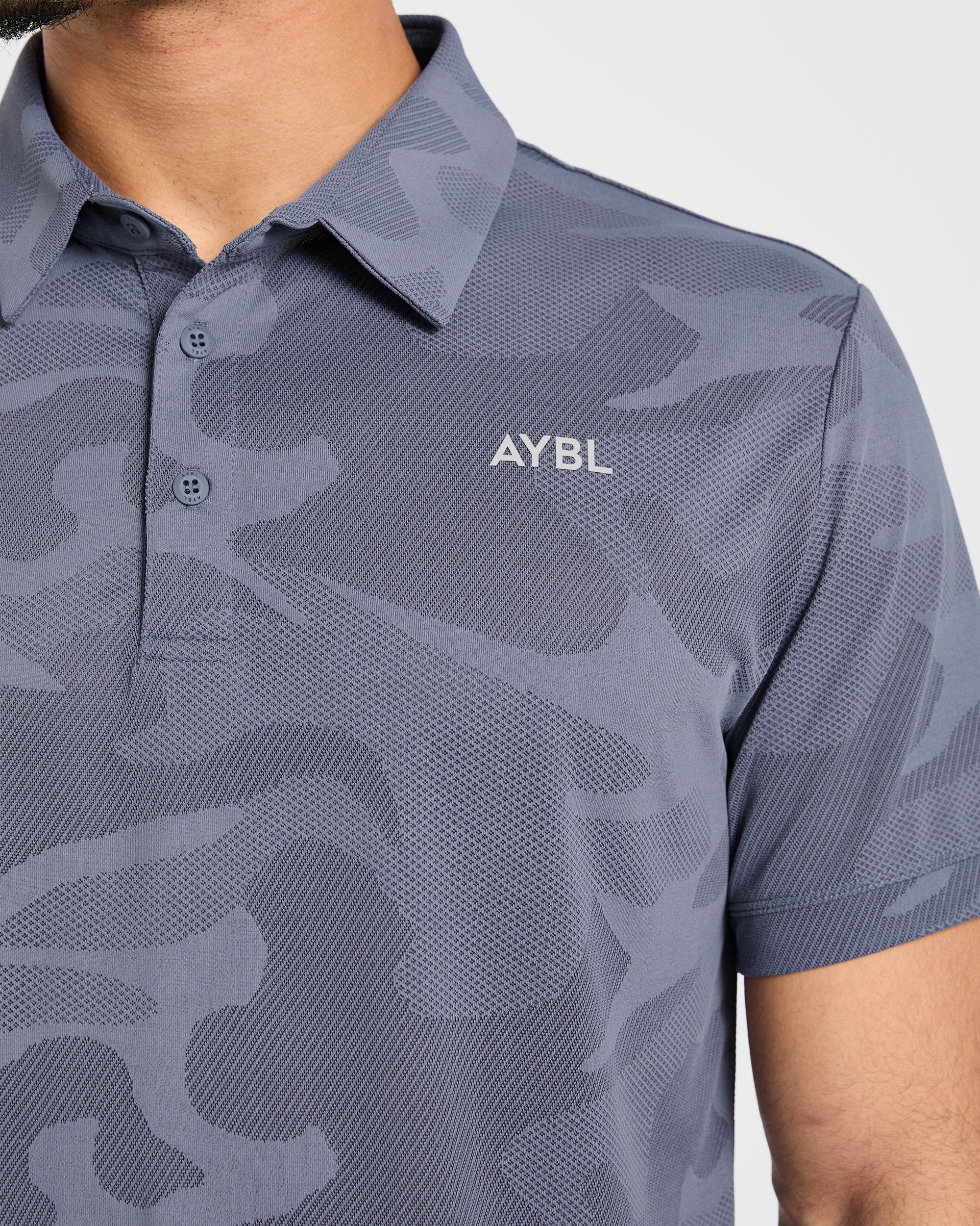 Camo Polo - Slate Blue