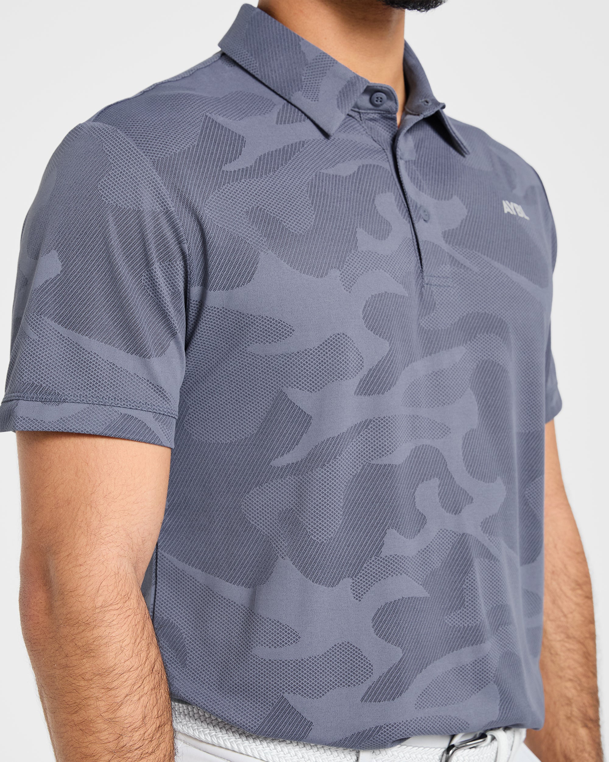 Camo Polo - Slate Blue