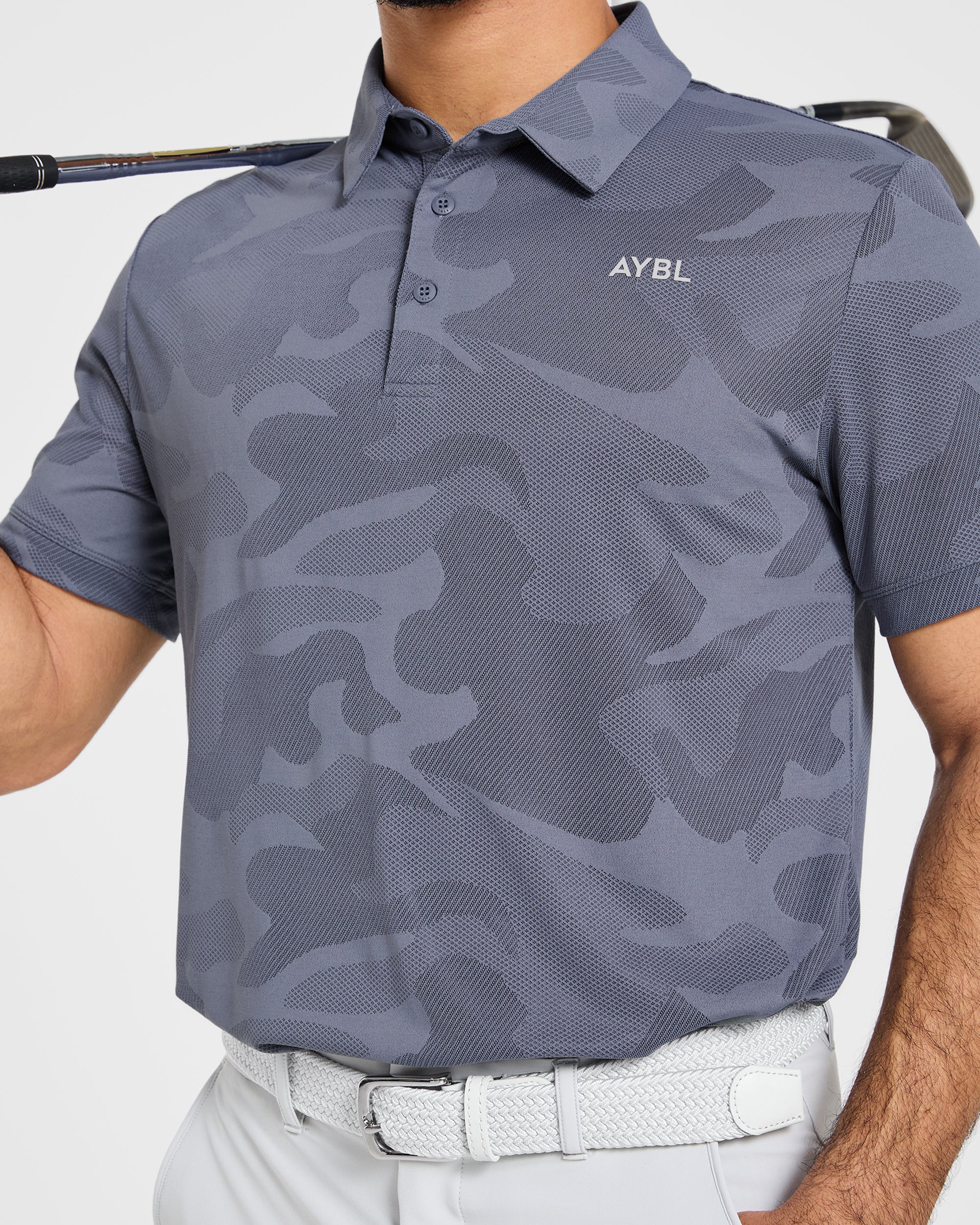 Camo Polo - Slate Blue