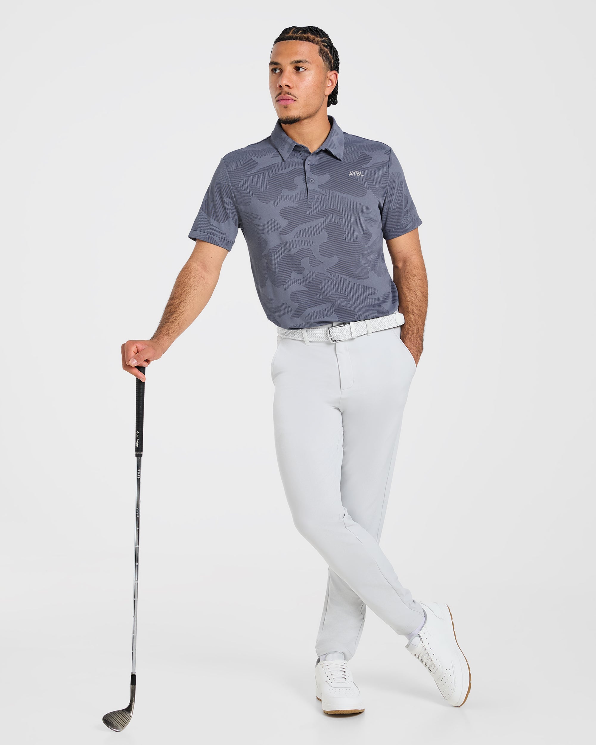 Camo Polo - Slate Blue