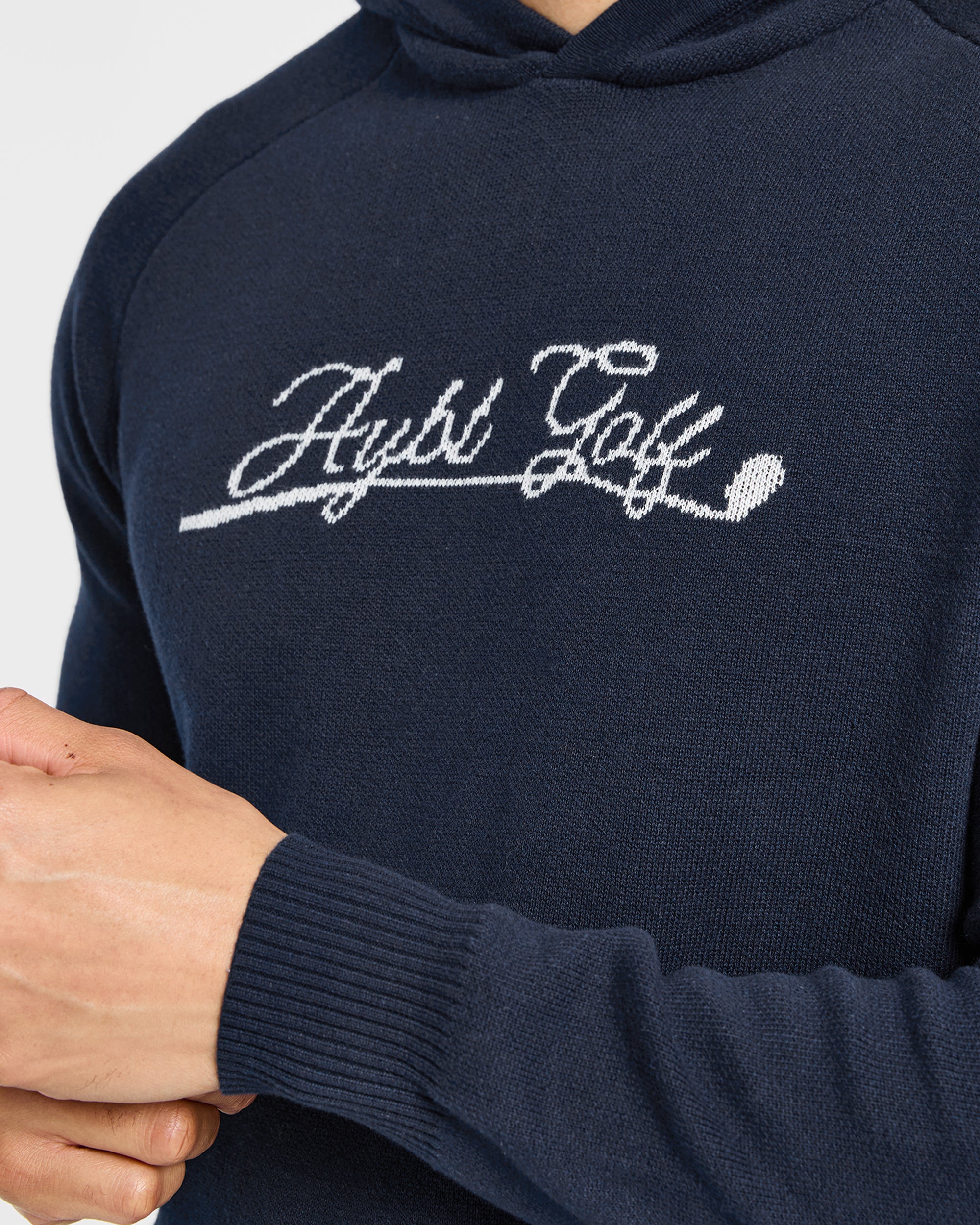 Golf Club Knitted Hoodie - Navy