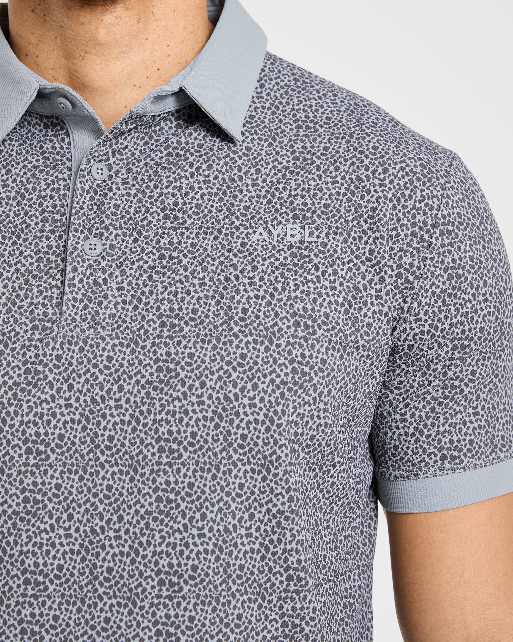 Precision Leopard Polo - Charcoal