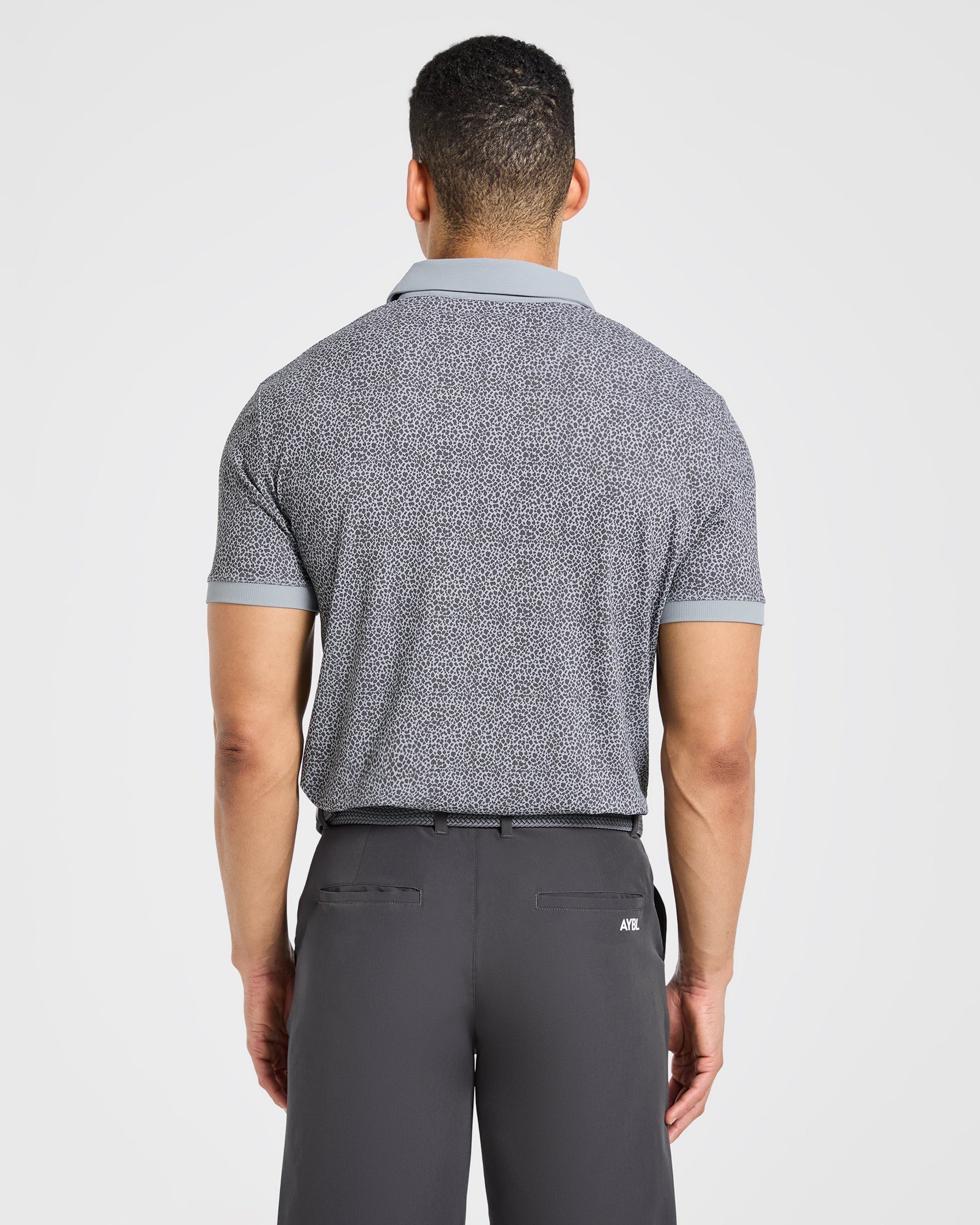 Precision Leopard Polo - Charcoal
