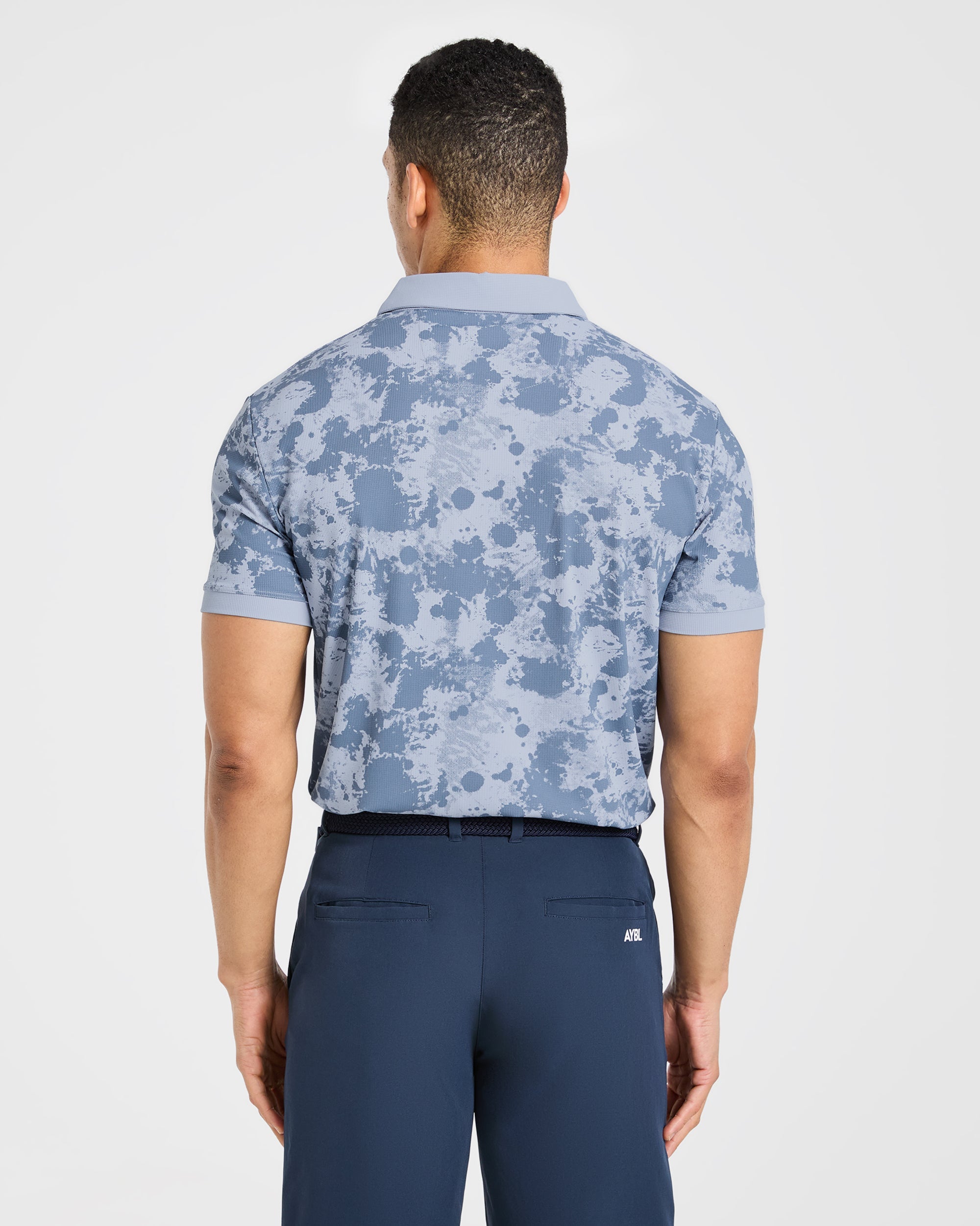 Precision Splatter Polo - Muted Slate