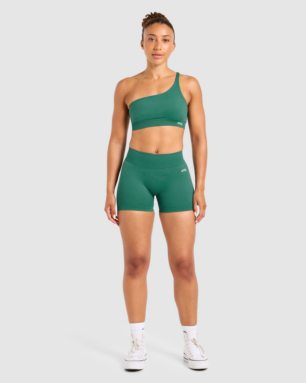 Enhance Seamless One Shoulder Sports Bra - Evergreen