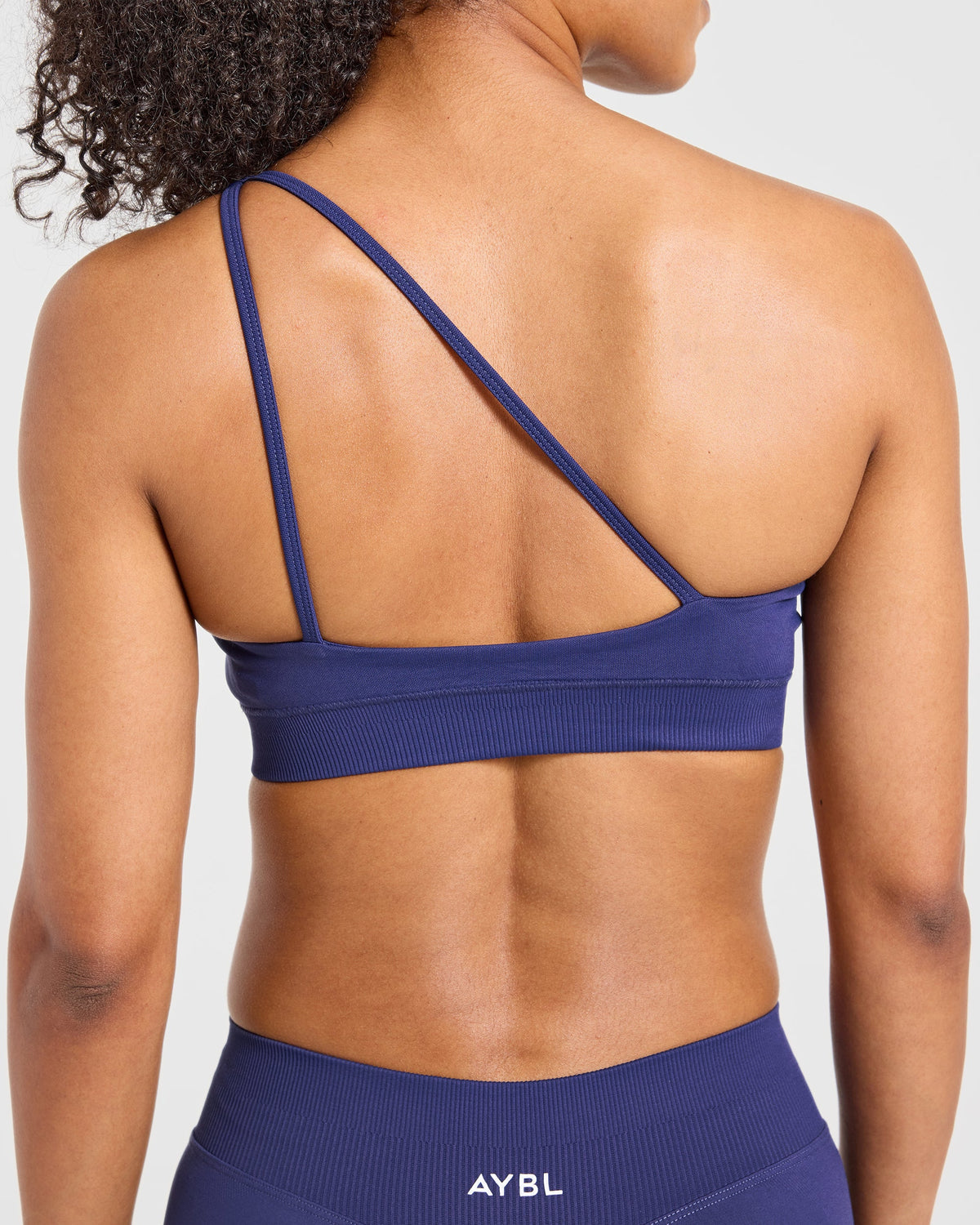 Enhance Seamless One Shoulder Sports Bra - Storm Blue