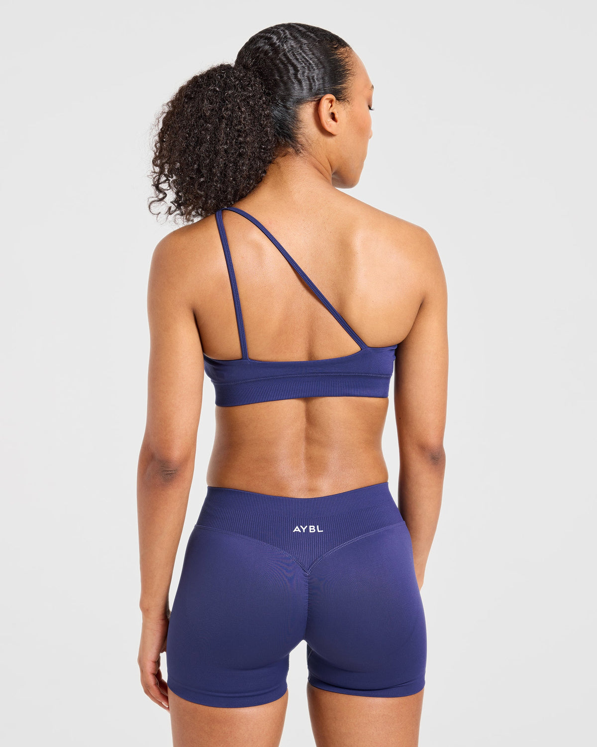 Enhance Seamless One Shoulder Sports Bra - Storm Blue