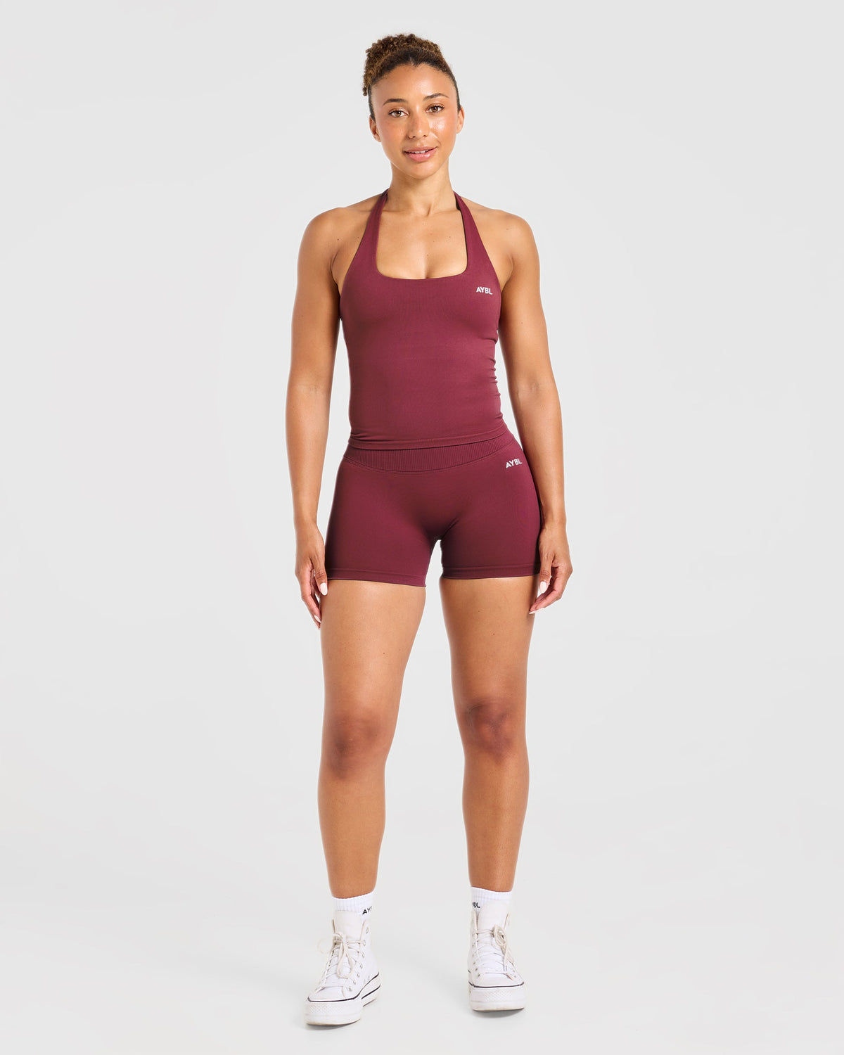 Enhance Seamless Halterneck Top - Mahogany Red