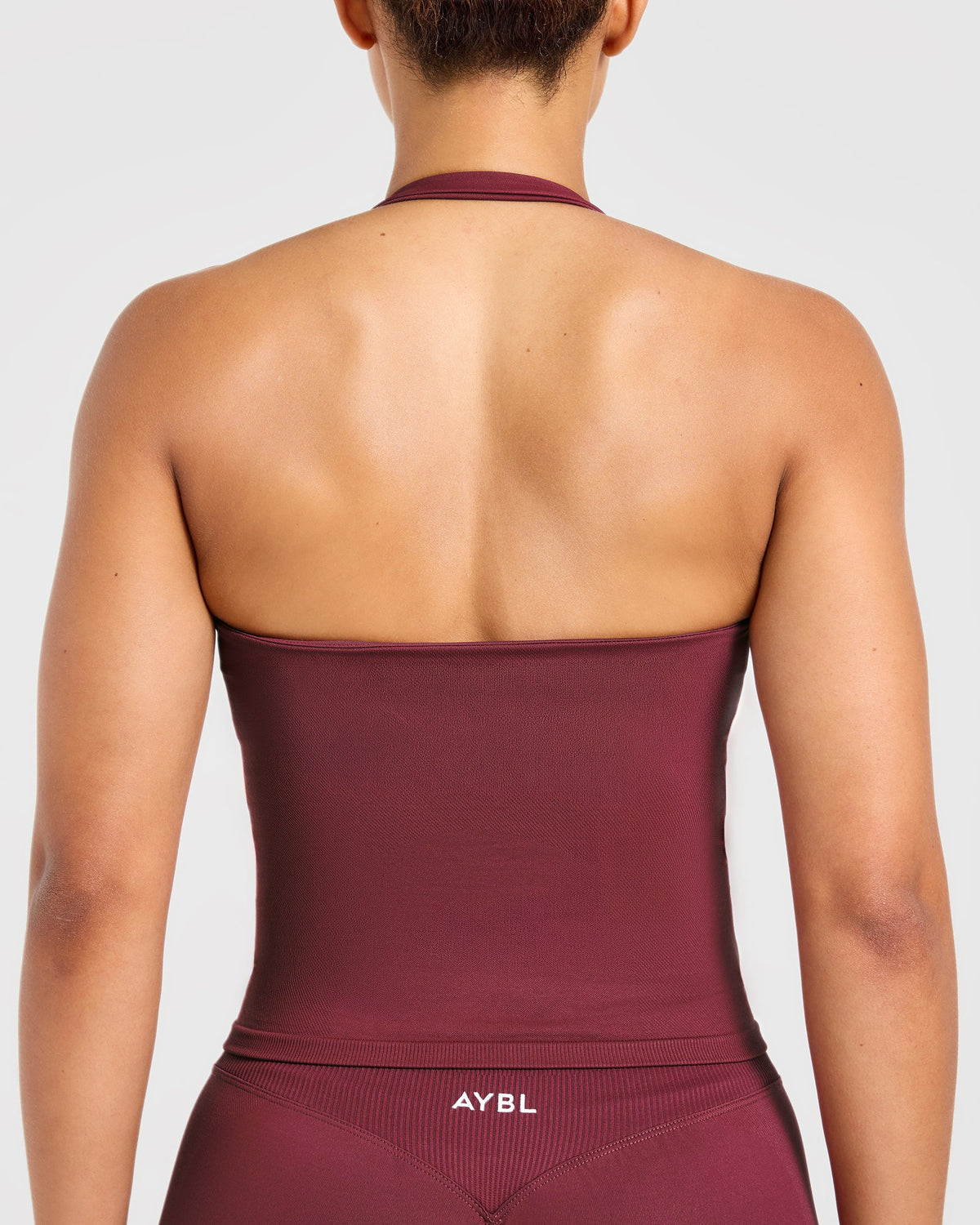 Enhance Seamless Halterneck Top - Mahogany Red