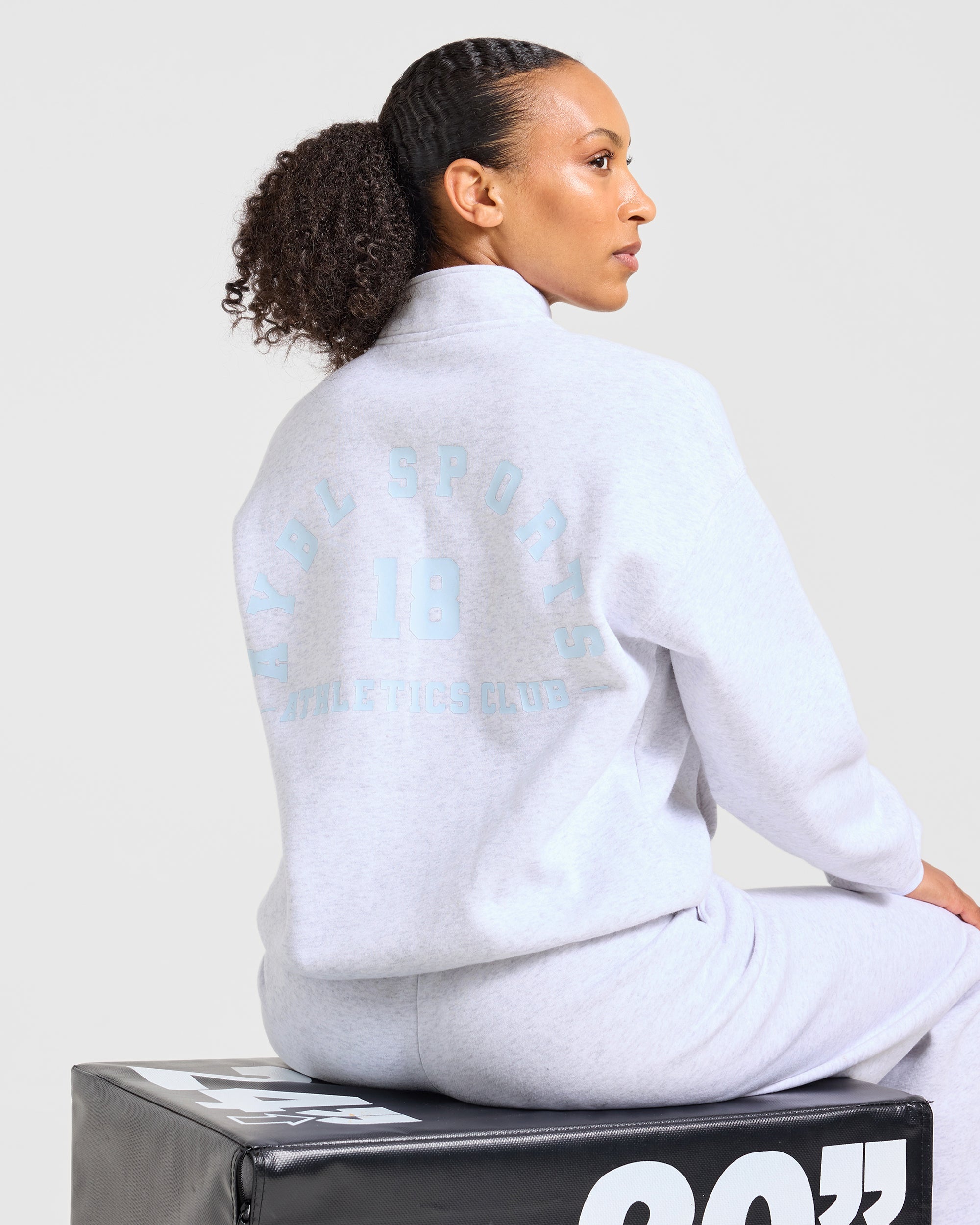 AYBL Sports 18 Oversized 1/4 Zip Pullover - Heather Grey