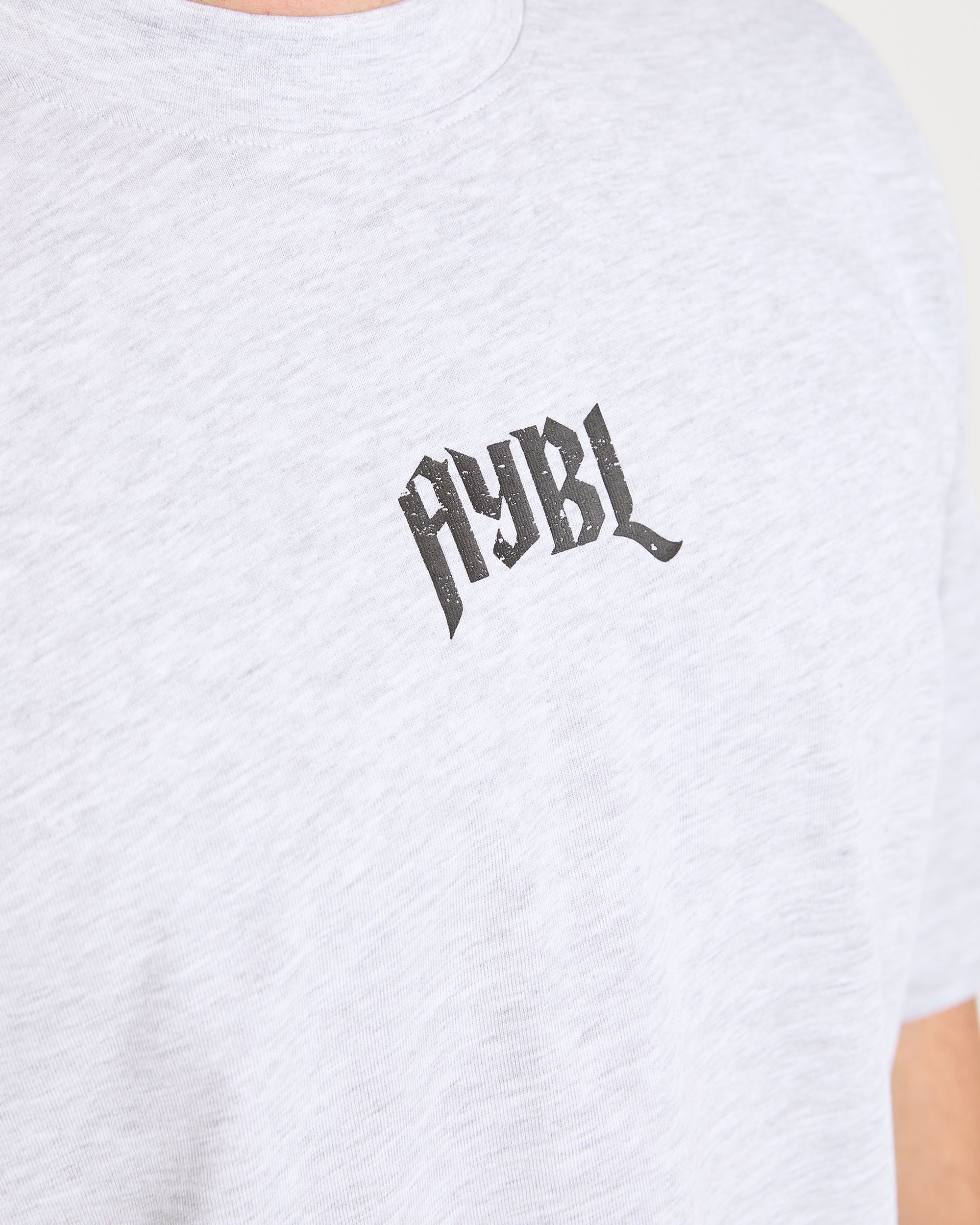 Heavy Lifting Gothic Oversized T Shirt - Grey Marl