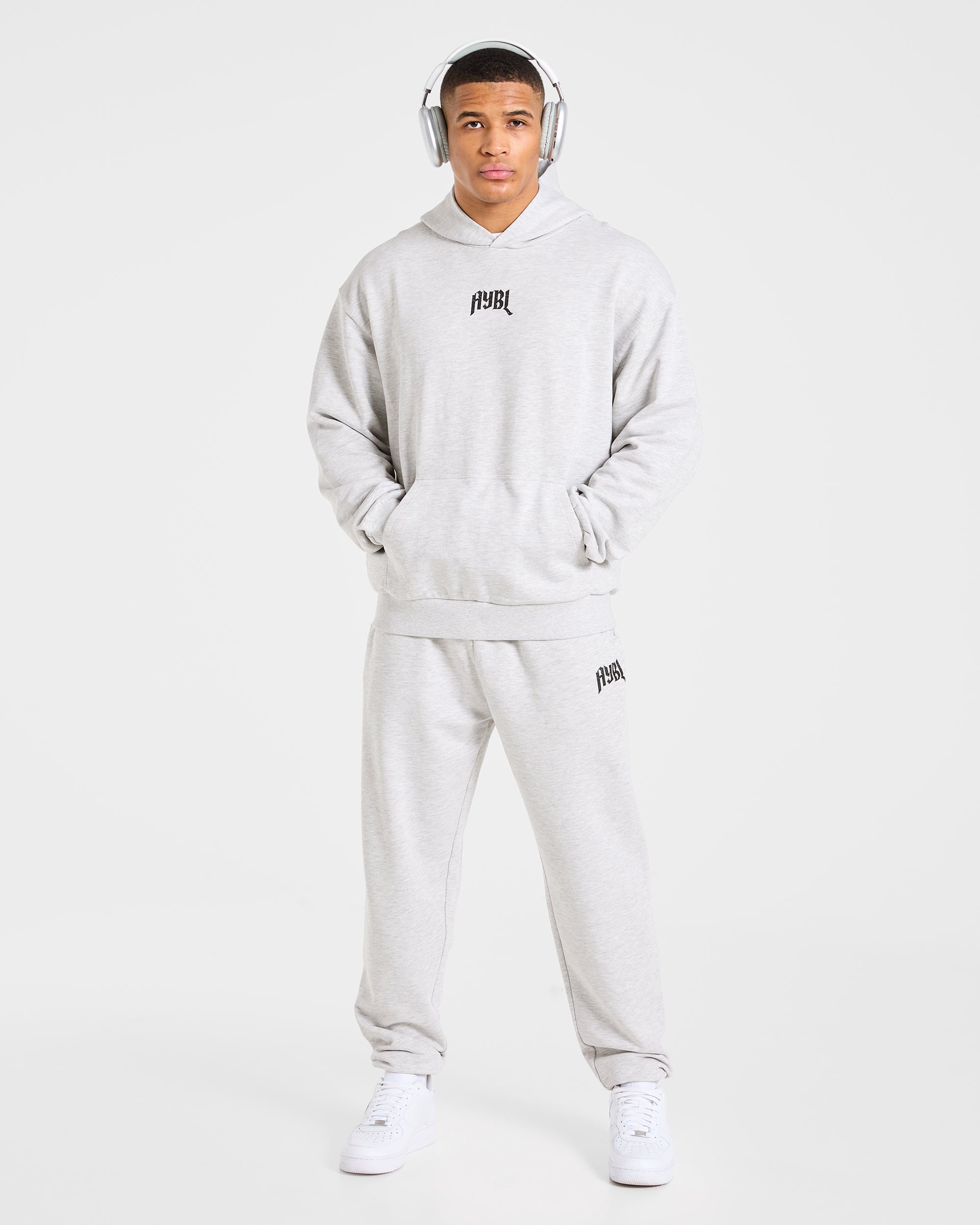 Heavy Lifting Gothic Oversized Joggers - Grey Marl