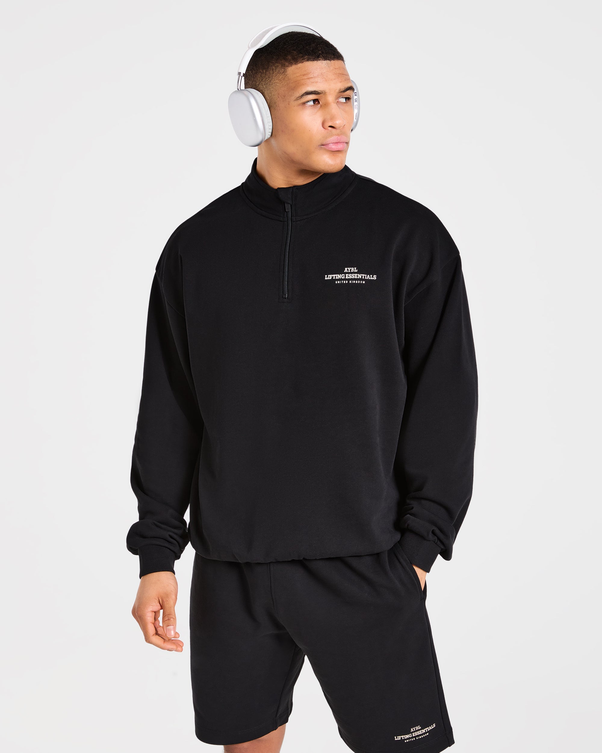 Apex Lifting Essentials 1/4 Zip Pullover - Black/Cream