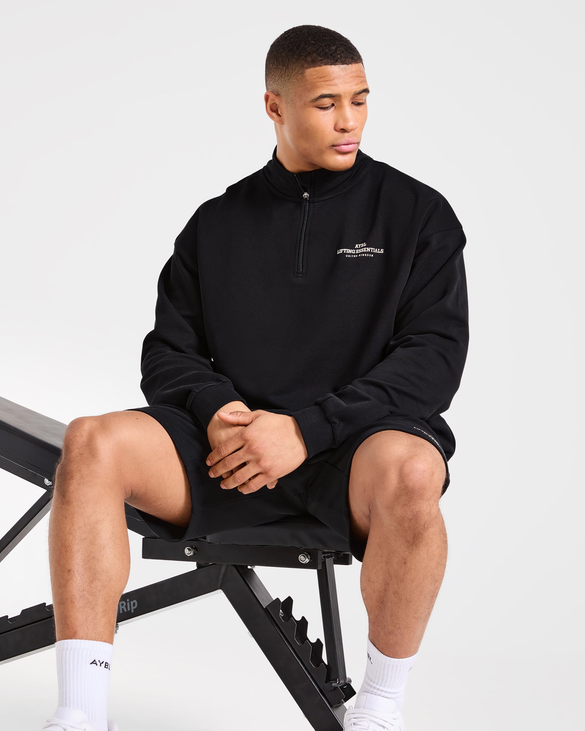 Apex Lifting Essentials 1/4 Zip Pullover - Black/Cream