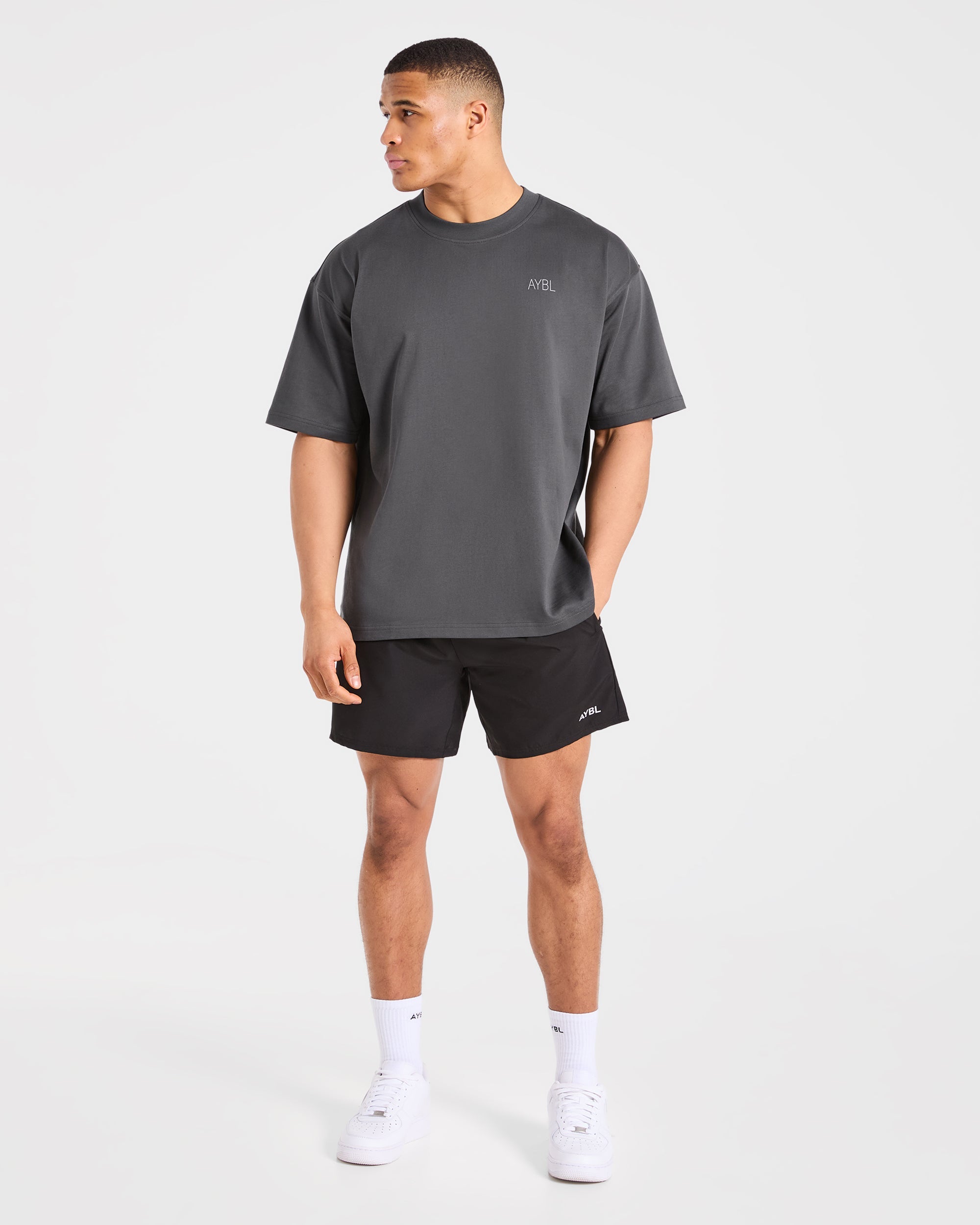 Training Dept. Illustration Oversized T Shirt - Charcoal